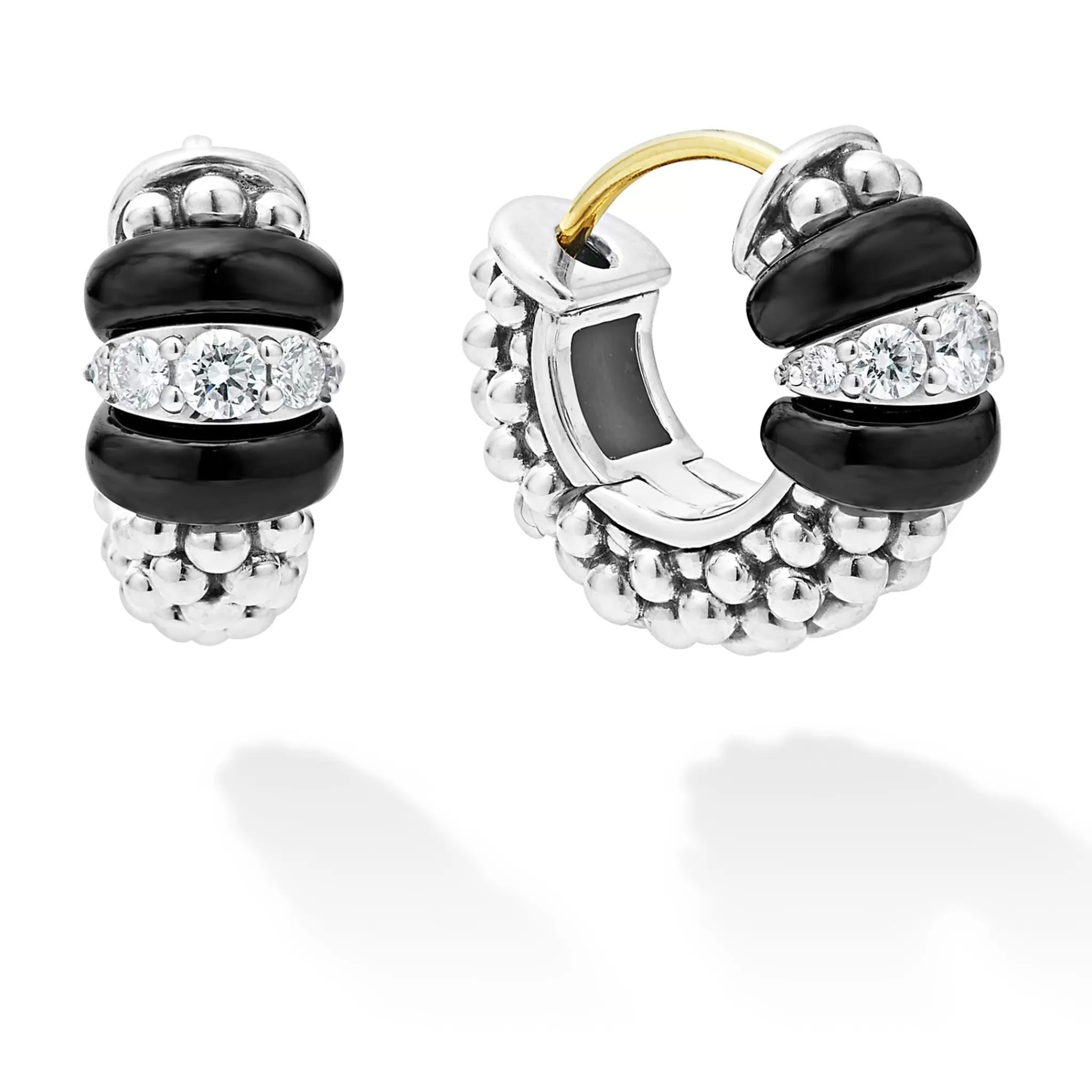 Outlet LAGOS Ceramic And Diamond Huggie Earrings