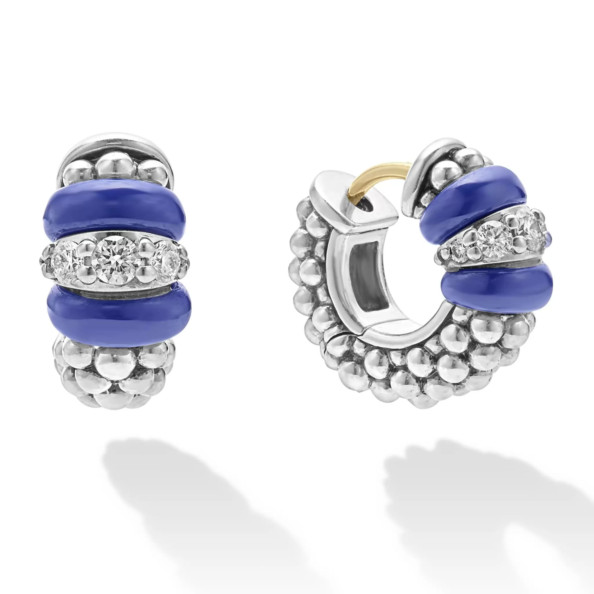 Discount LAGOS Ceramic And Diamond Huggie Earrings