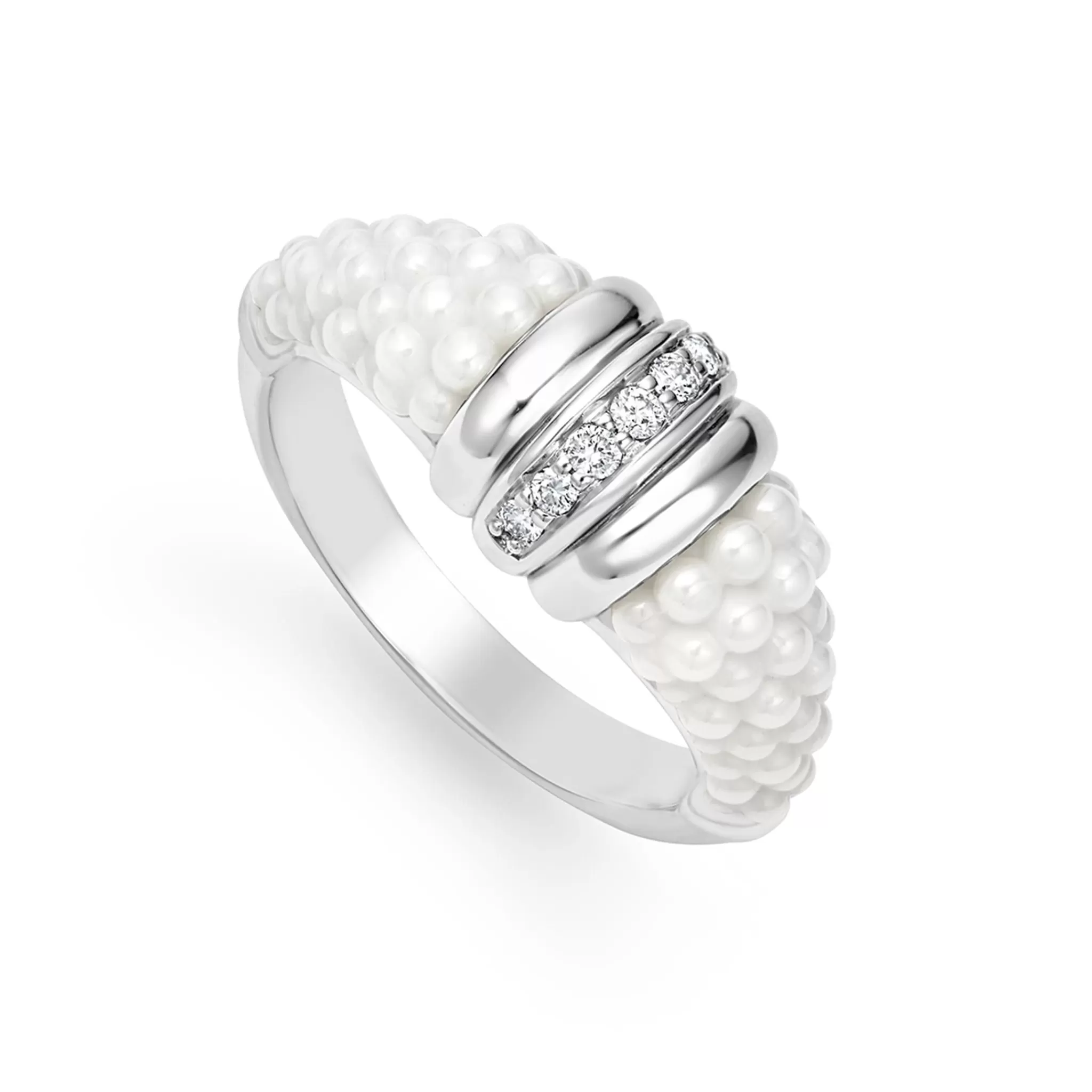 Online LAGOS Ceramic Diamond Stacking Ring