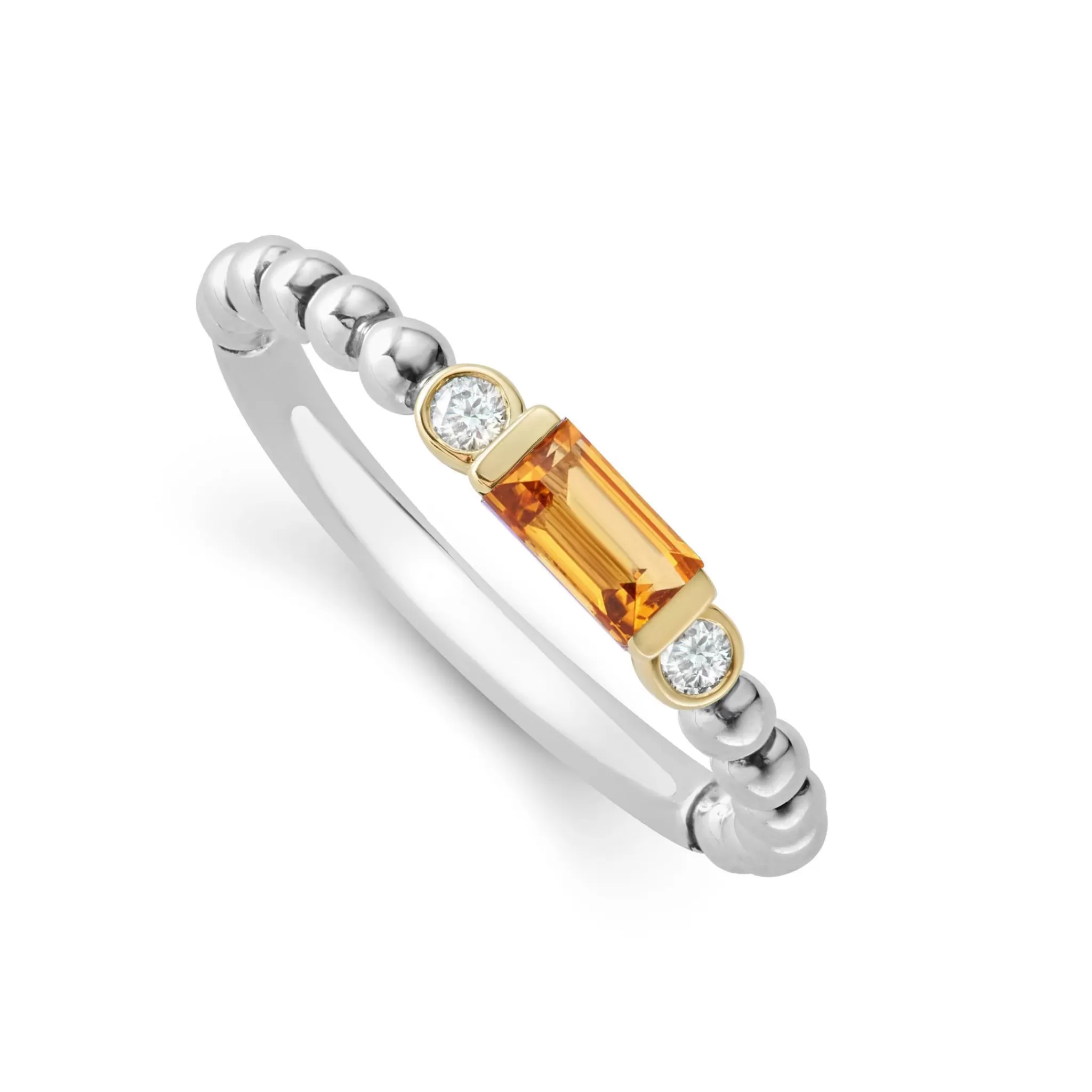 Cheap LAGOS Citrine Stacking Ring With Diamonds