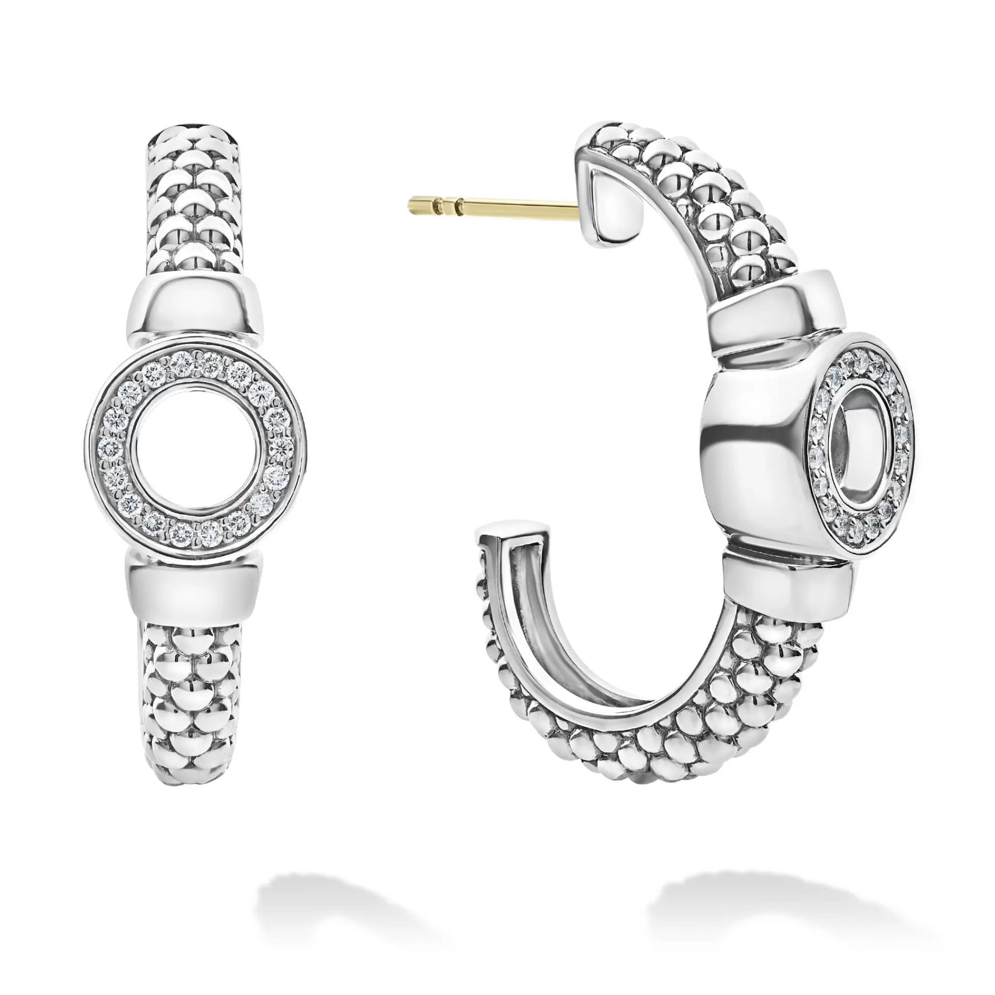 Online LAGOS Diamond Circle Half Hoop Earrings