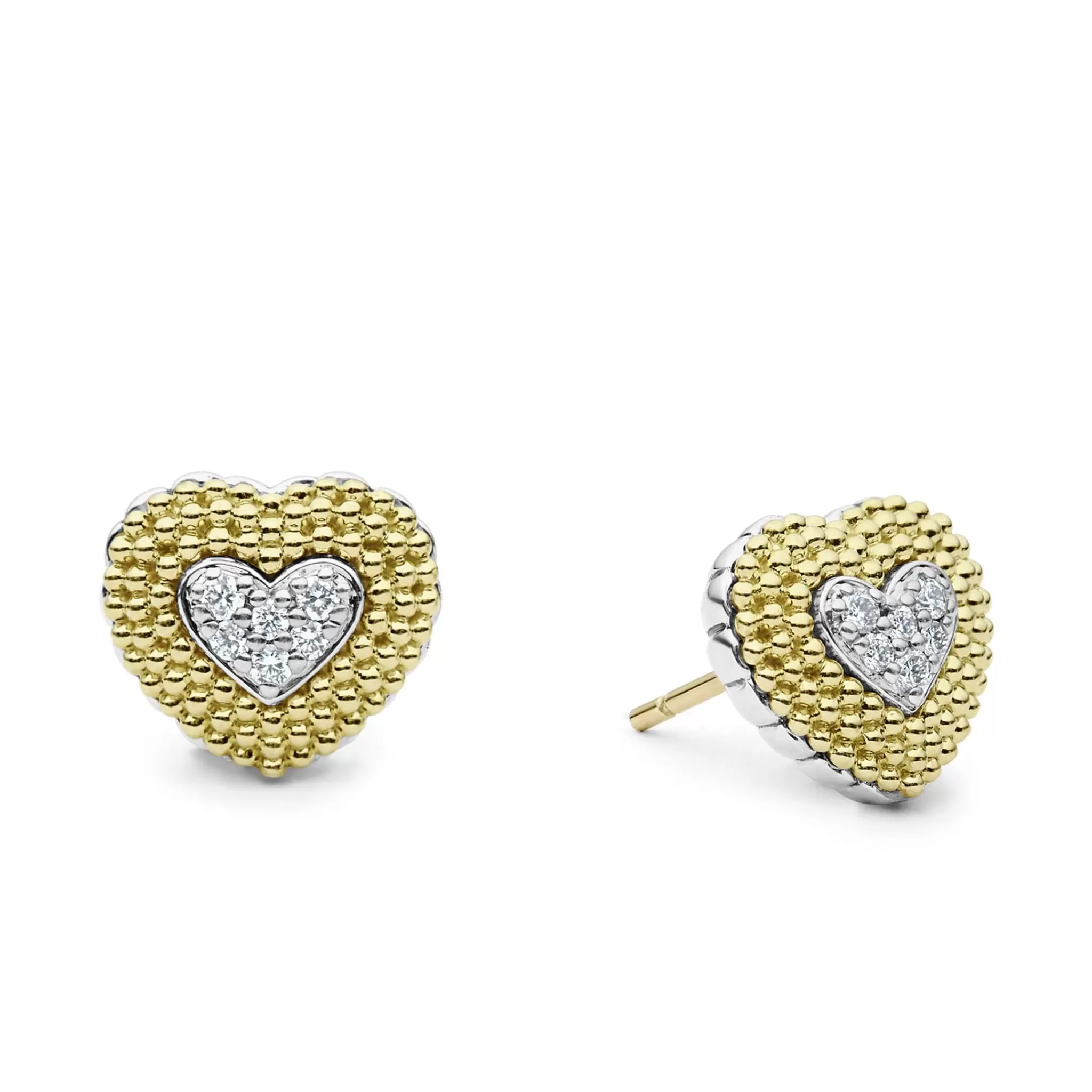 Cheap LAGOS Diamond Heart Stud Earrings