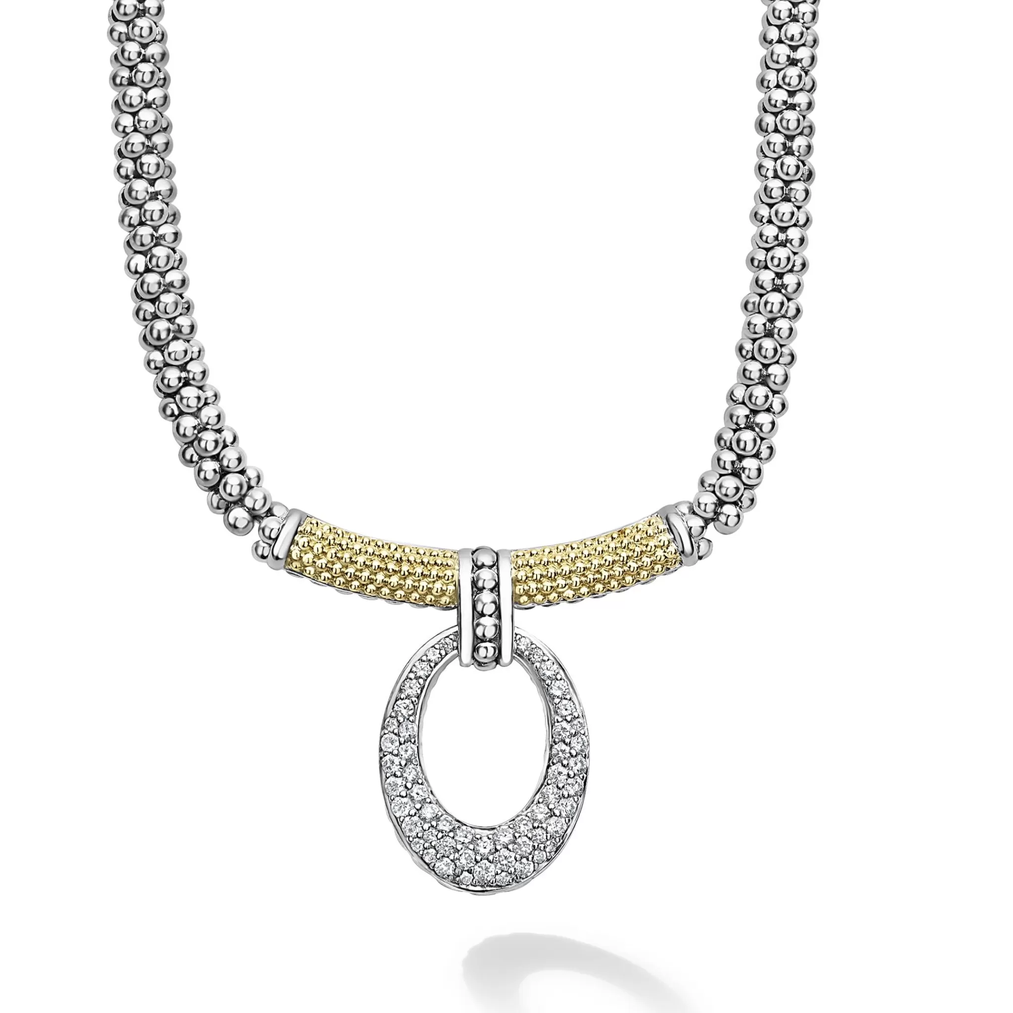 Cheap LAGOS Diamond Oval Caviar Necklace