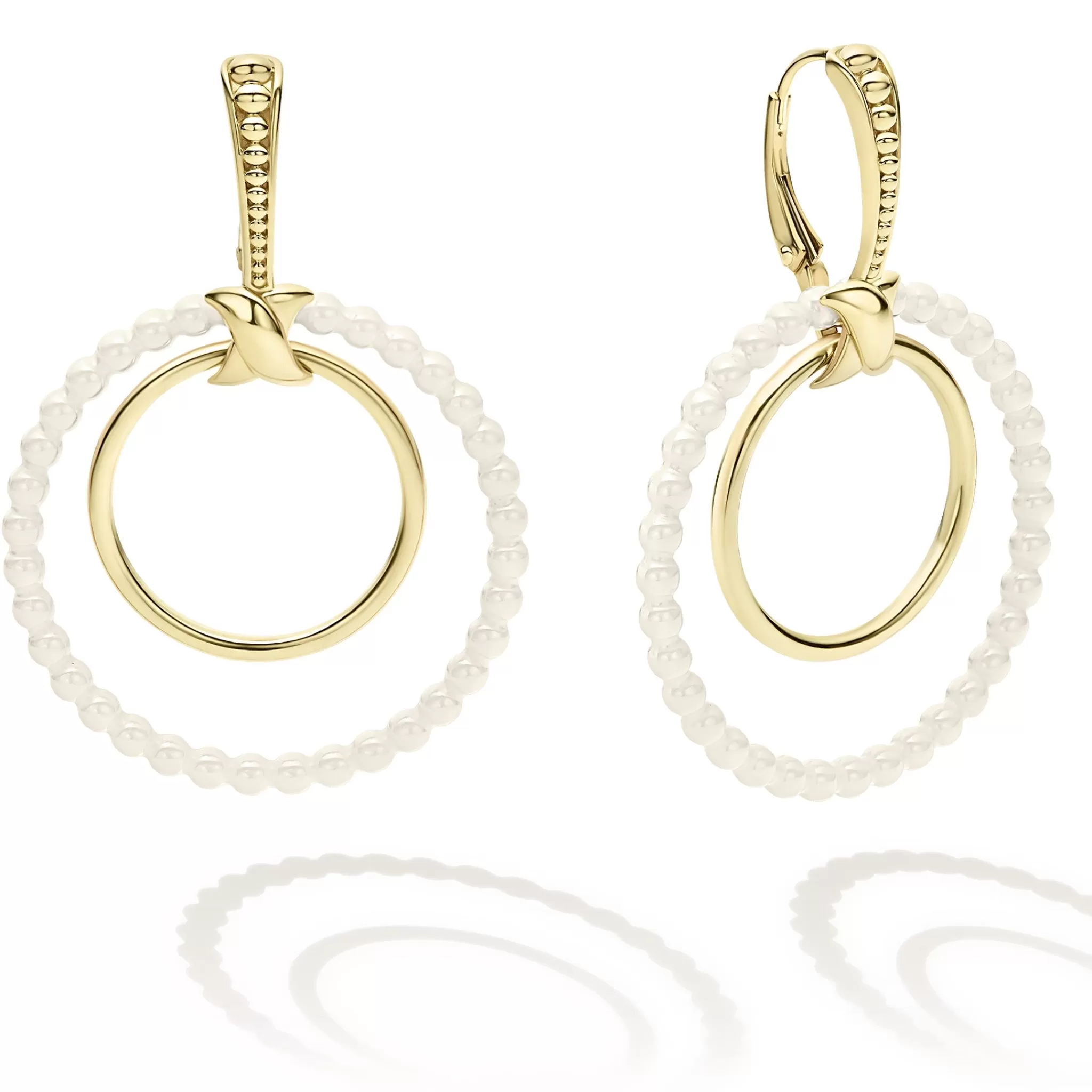 Hot LAGOS Double Circle 18K Gold Earring Set