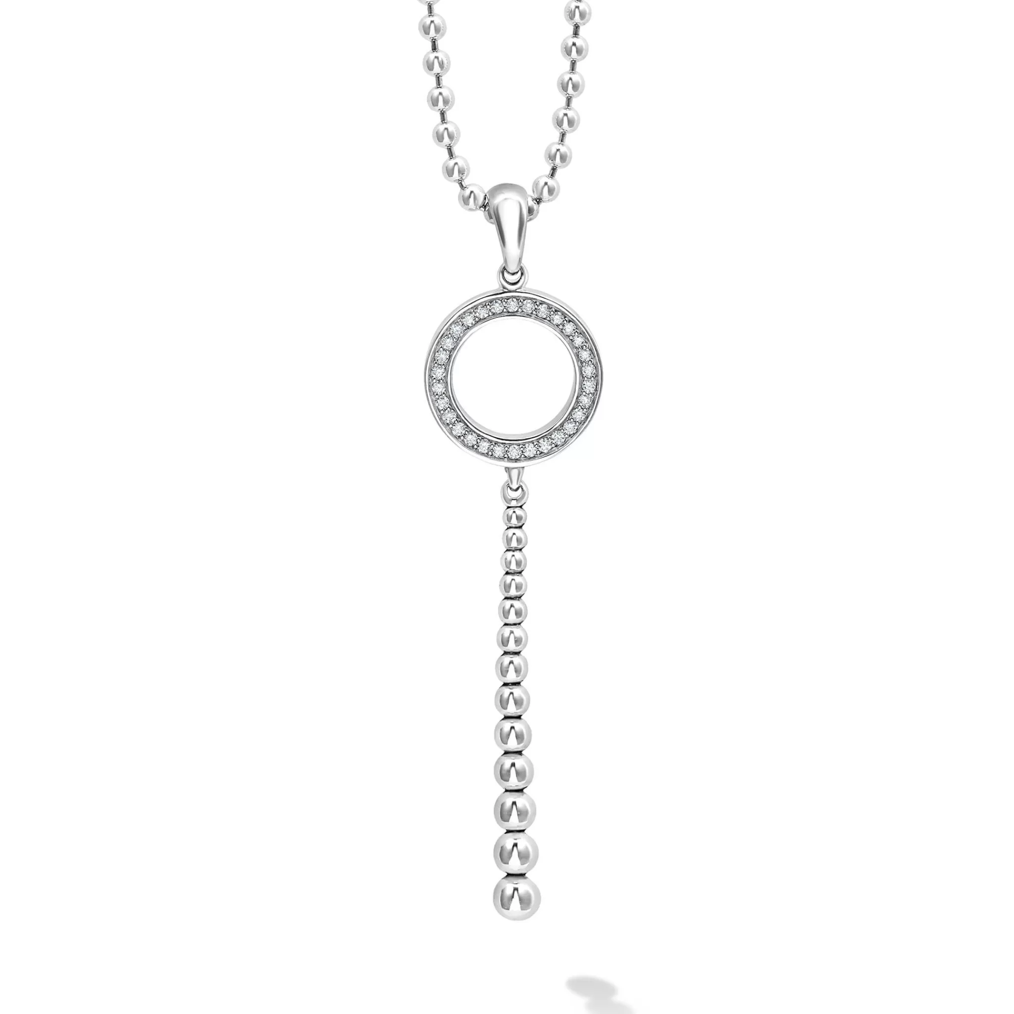 Fashion LAGOS Drop Circle Diamond Pendant Necklace