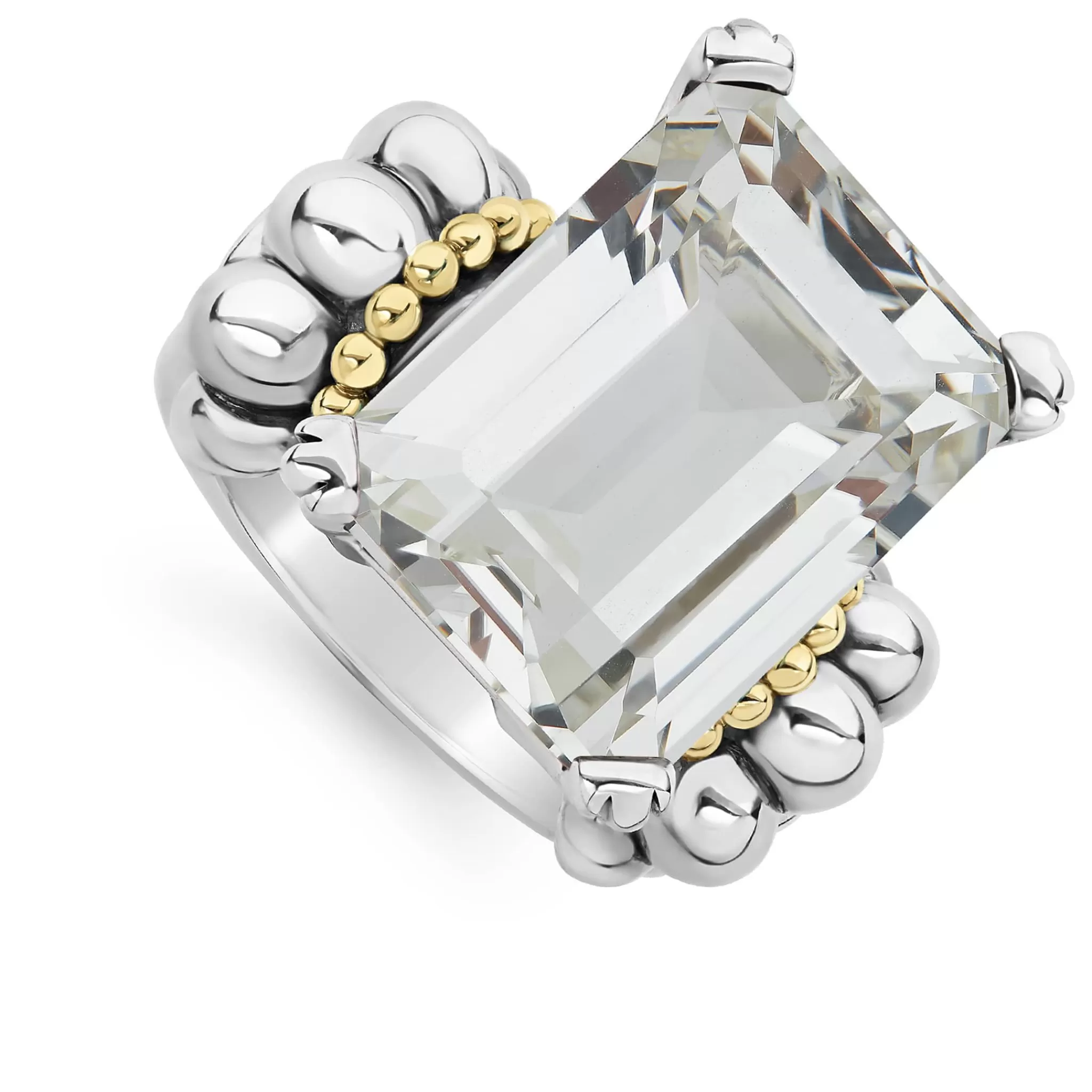 Cheap LAGOS Extra Large Emerald-Cut White Topaz Ring