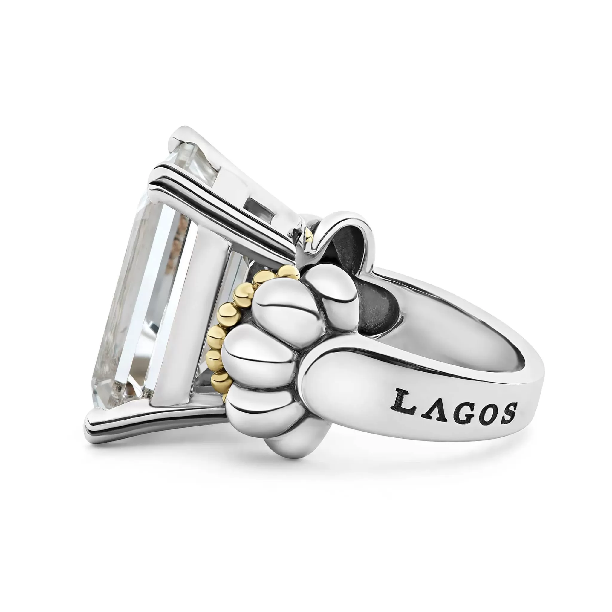 New LAGOS Extra Large Emerald-Cut White Topaz Ring