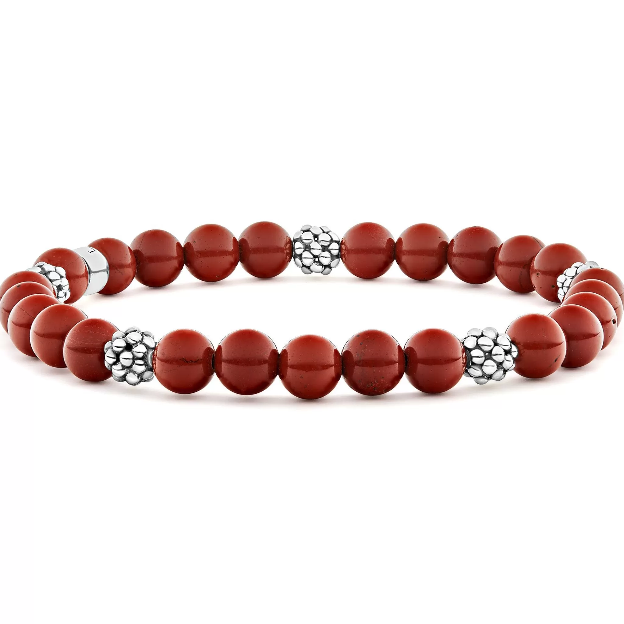 Best Sale LAGOS Five Station Silver Red Jasper Bead Bracelet