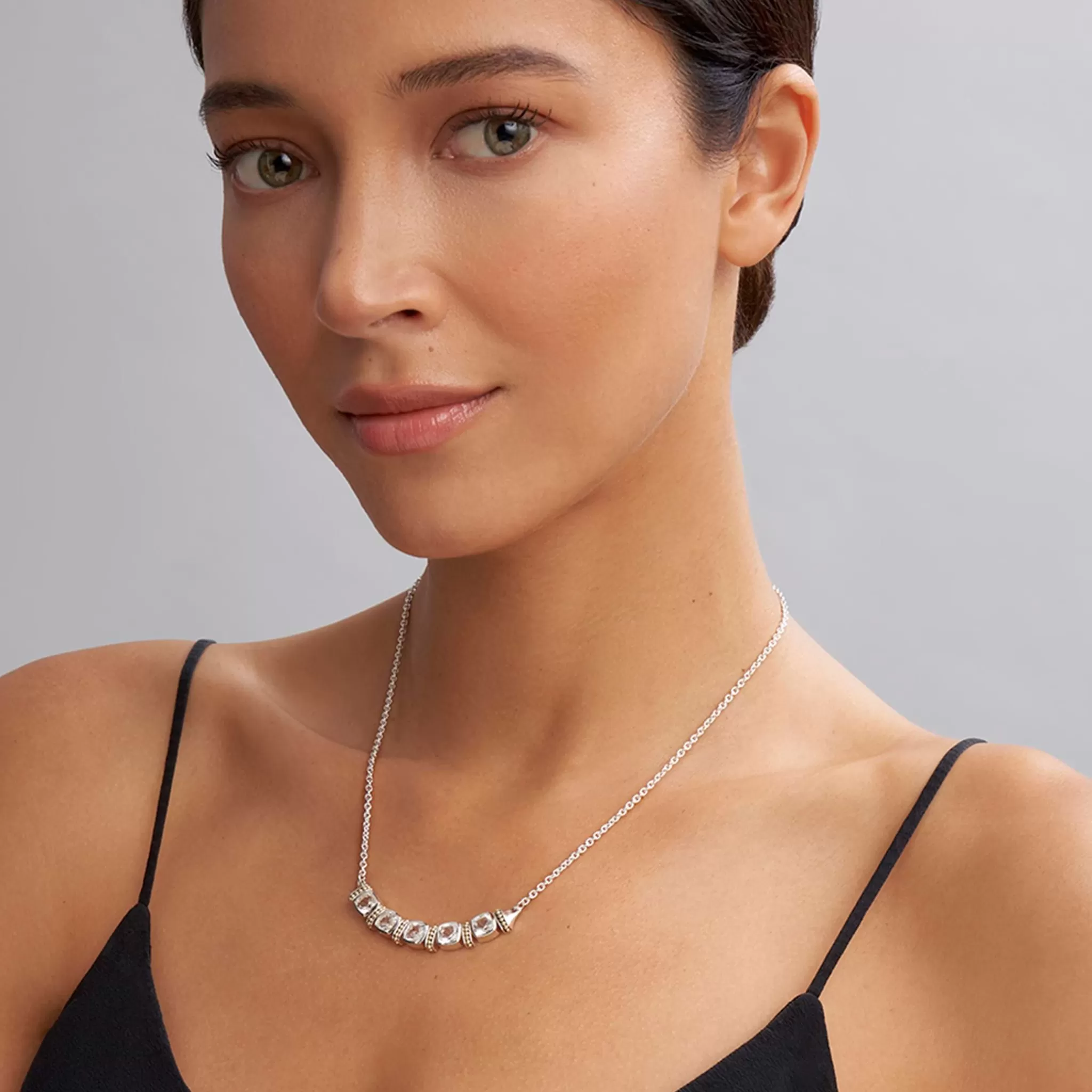 Clearance LAGOS Five Station White Topaz Necklace