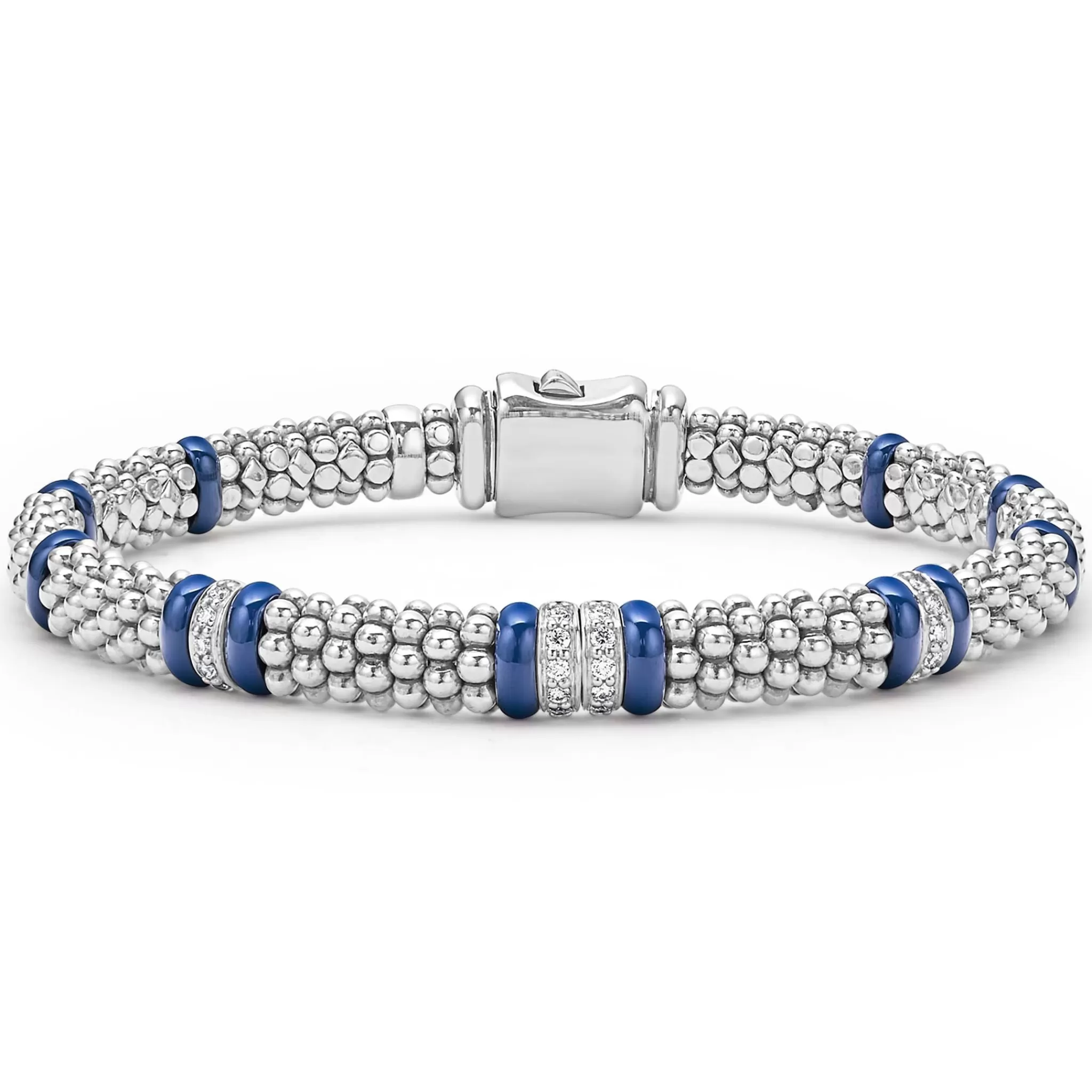 Flash Sale LAGOS Four Station Diamond Caviar Bracelet | 6Mm