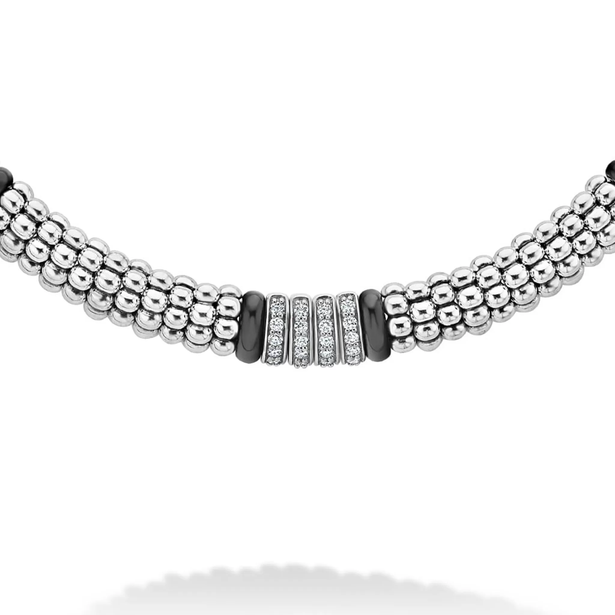 Hot LAGOS Four Station Diamond Caviar Necklace