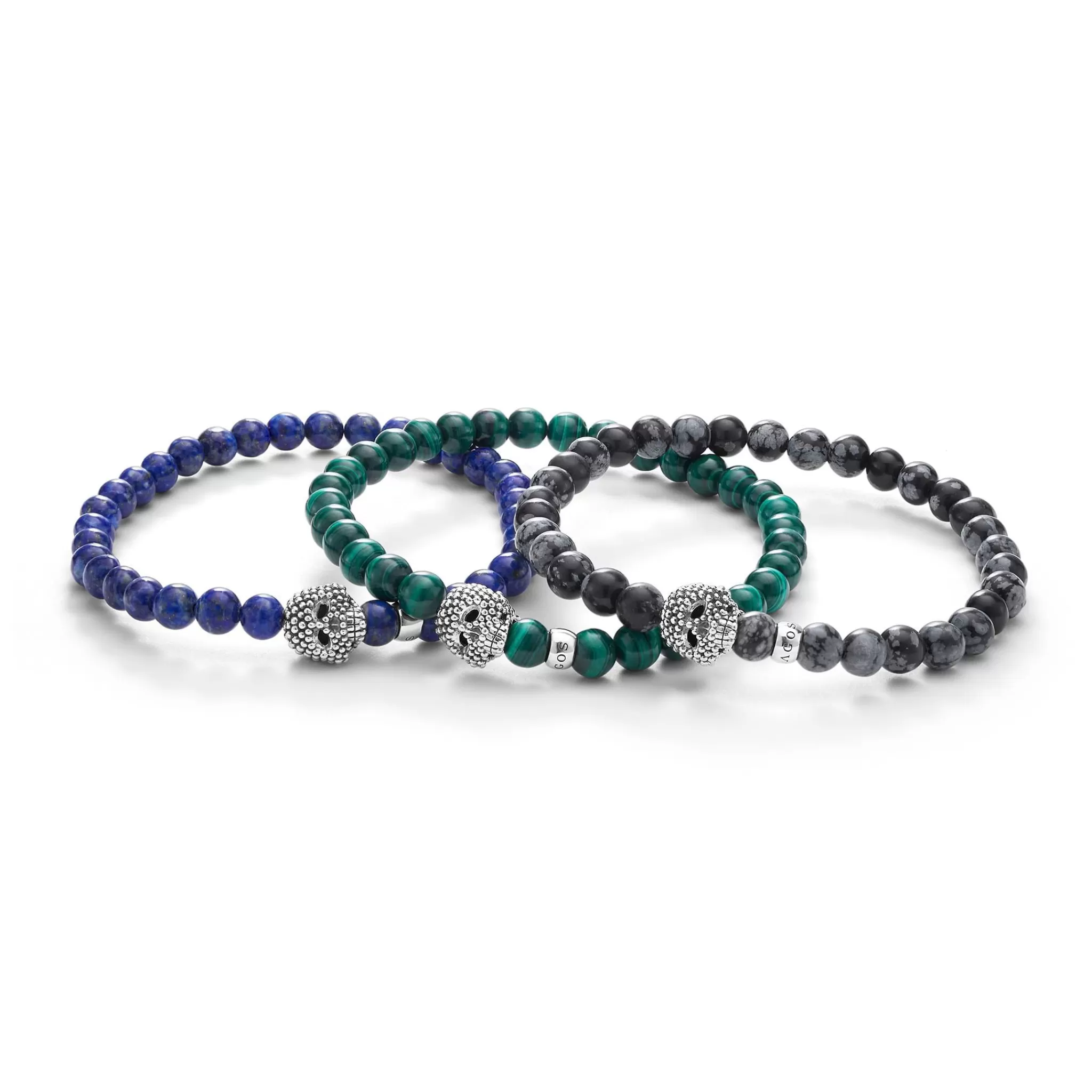 Cheap LAGOS Gemstone Skull Stretch Bracelet Gift Set