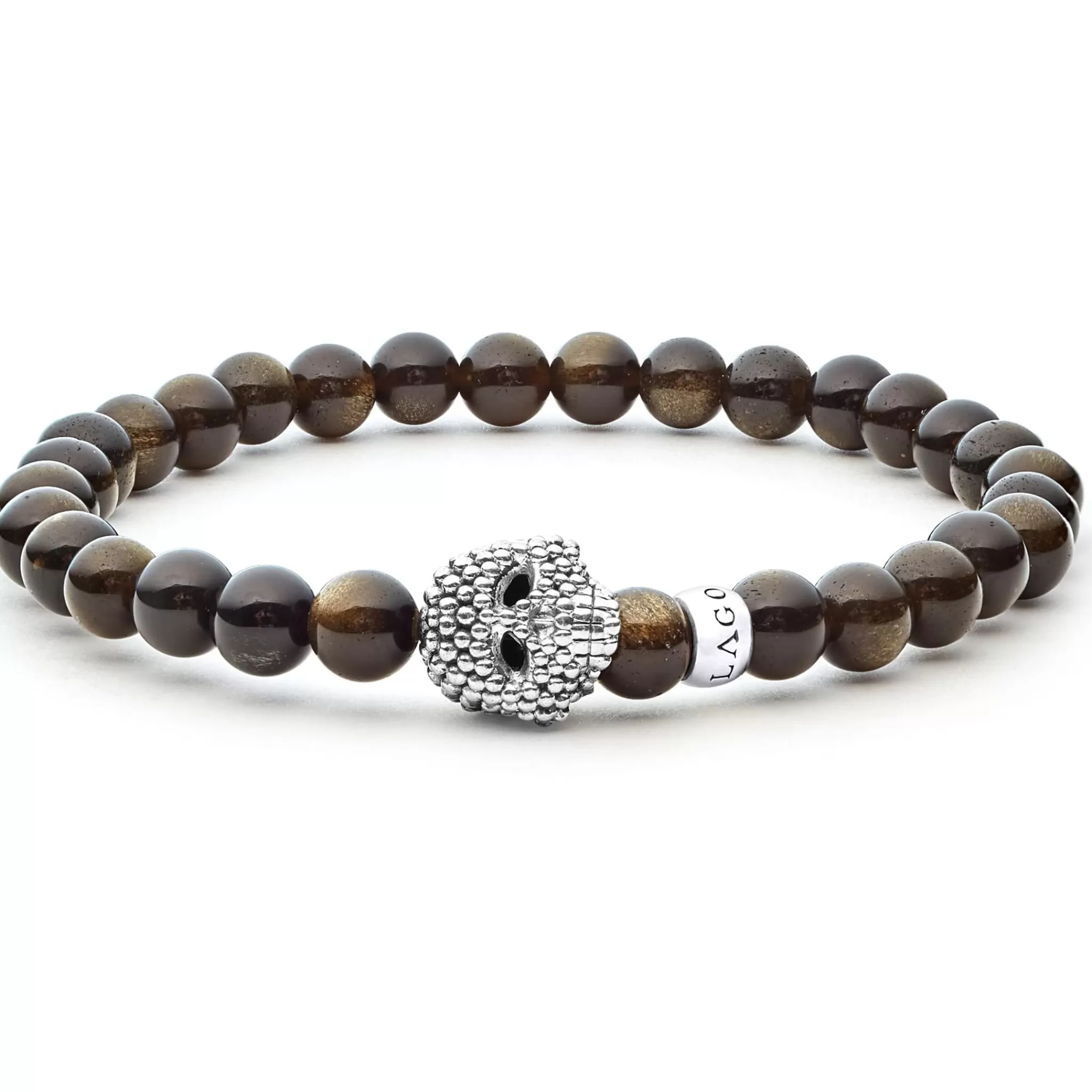 Hot LAGOS Golden Obsidian Skull Bracelet