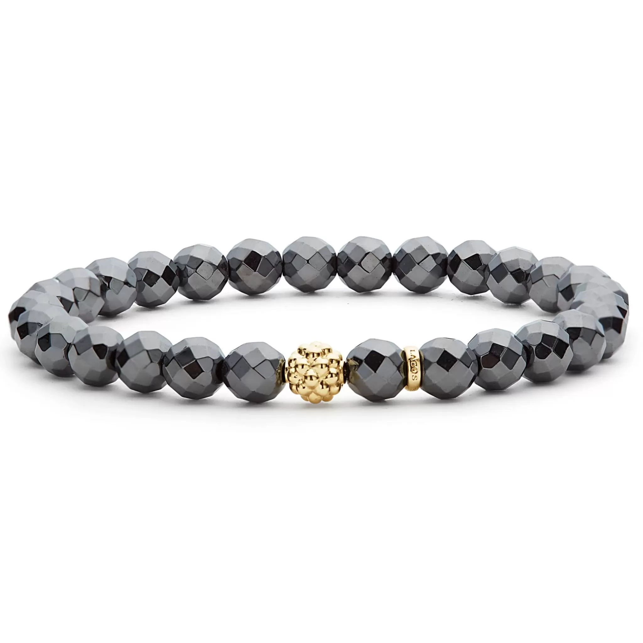 Discount LAGOS Hematite Gold Station Bead Bracelet