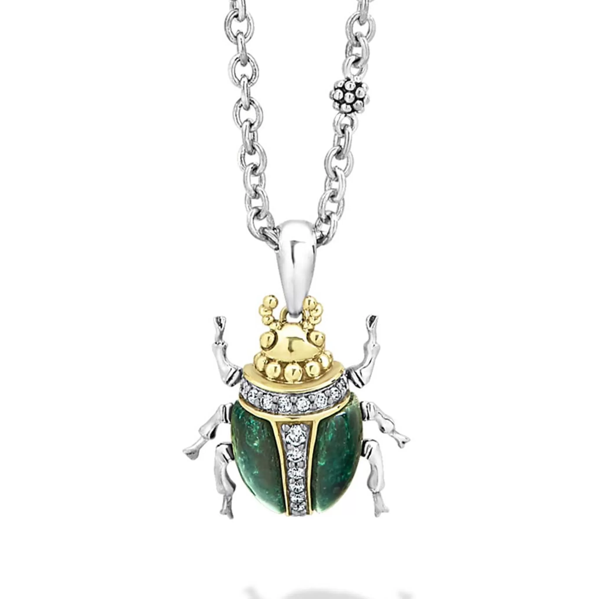 Shop LAGOS Jade Beetle Diamond Pendant Necklace