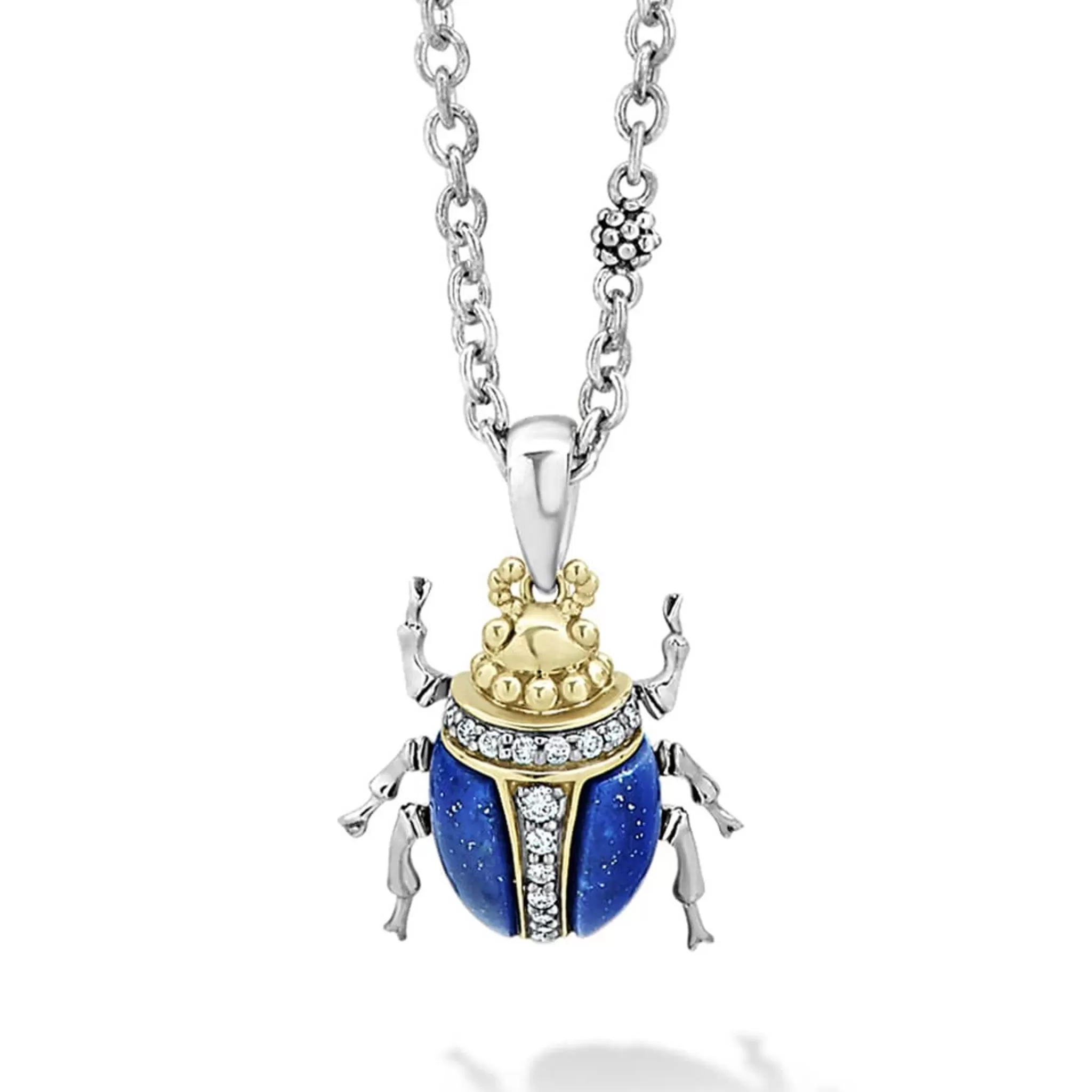 Flash Sale LAGOS Lapis Beetle Diamond Pendant Necklace