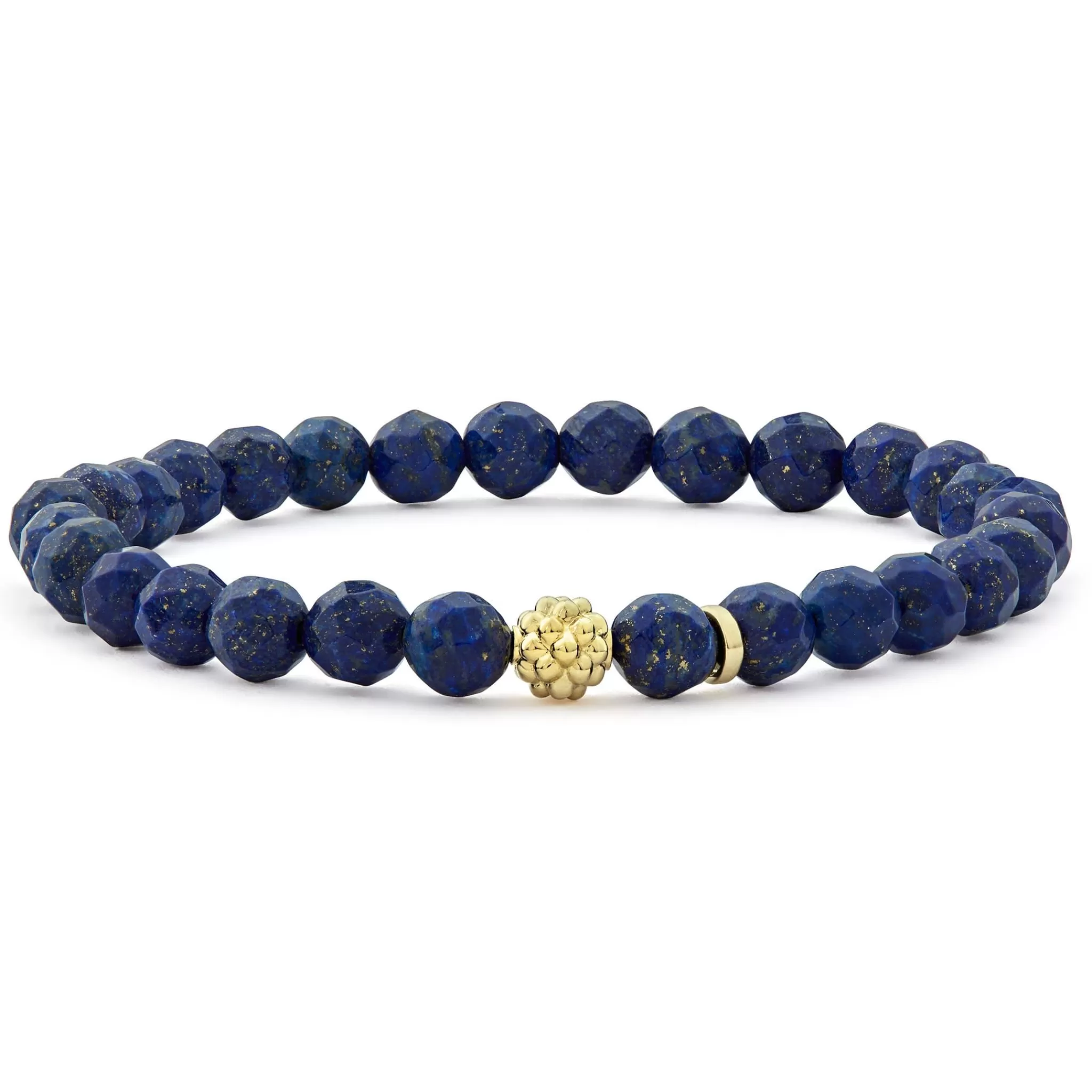 Fashion LAGOS Lapis Gold Station Bead Bracelet