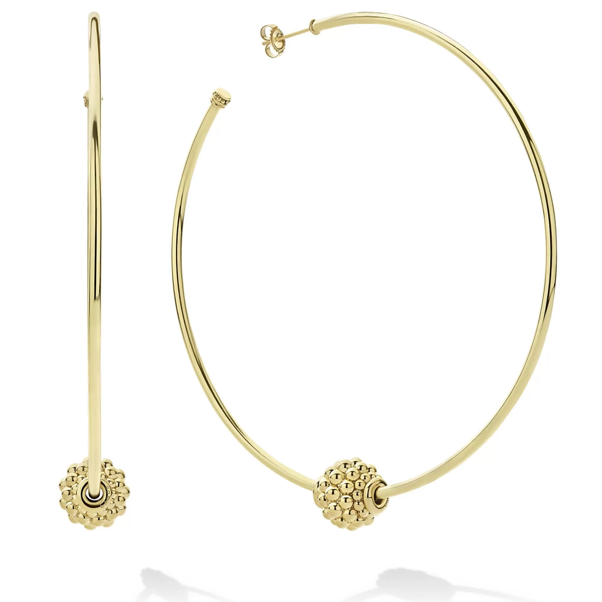 Outlet LAGOS Large 18K Gold Caviar Ball Hoop Earrings