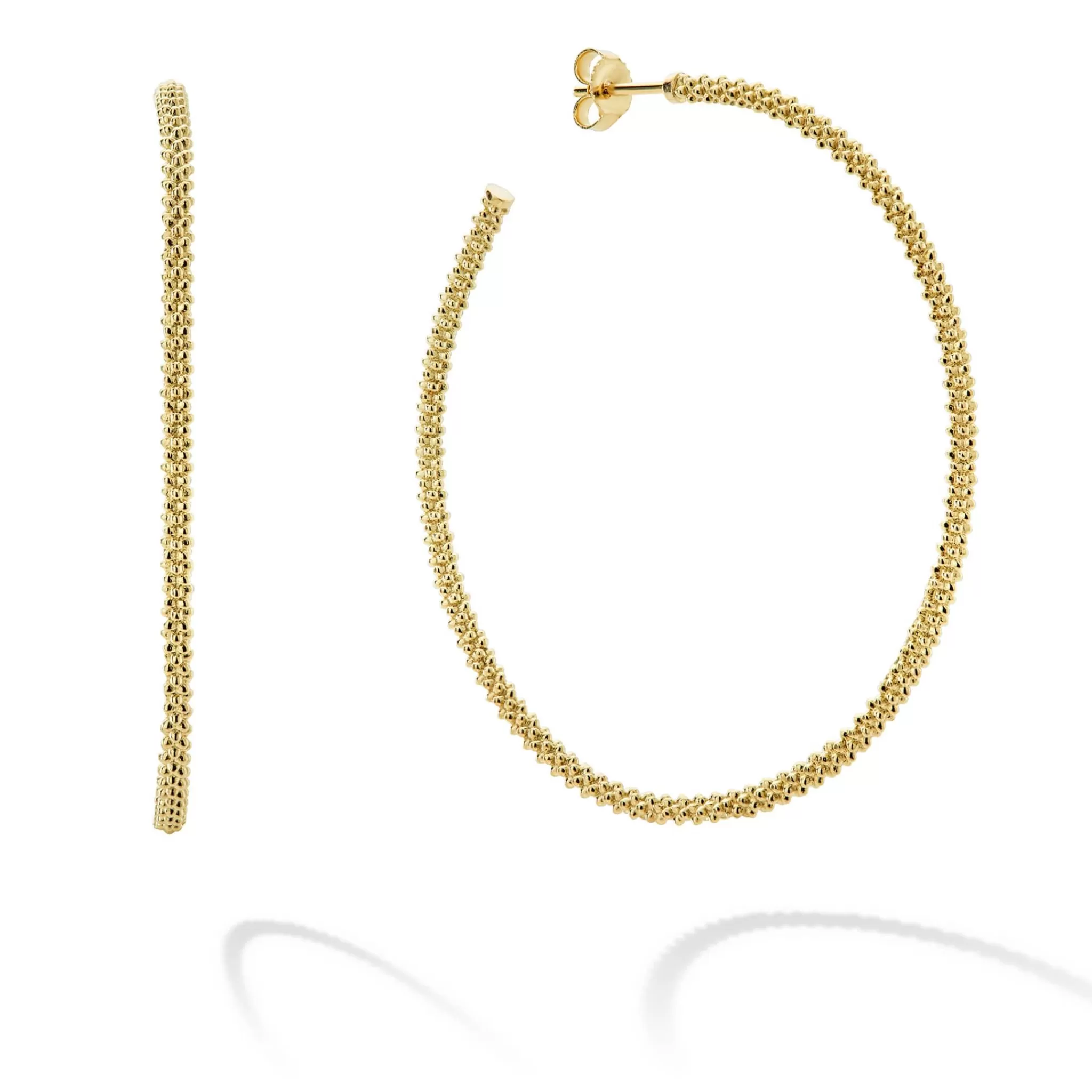 Sale LAGOS Large 18K Gold Caviar Hoop Earrings