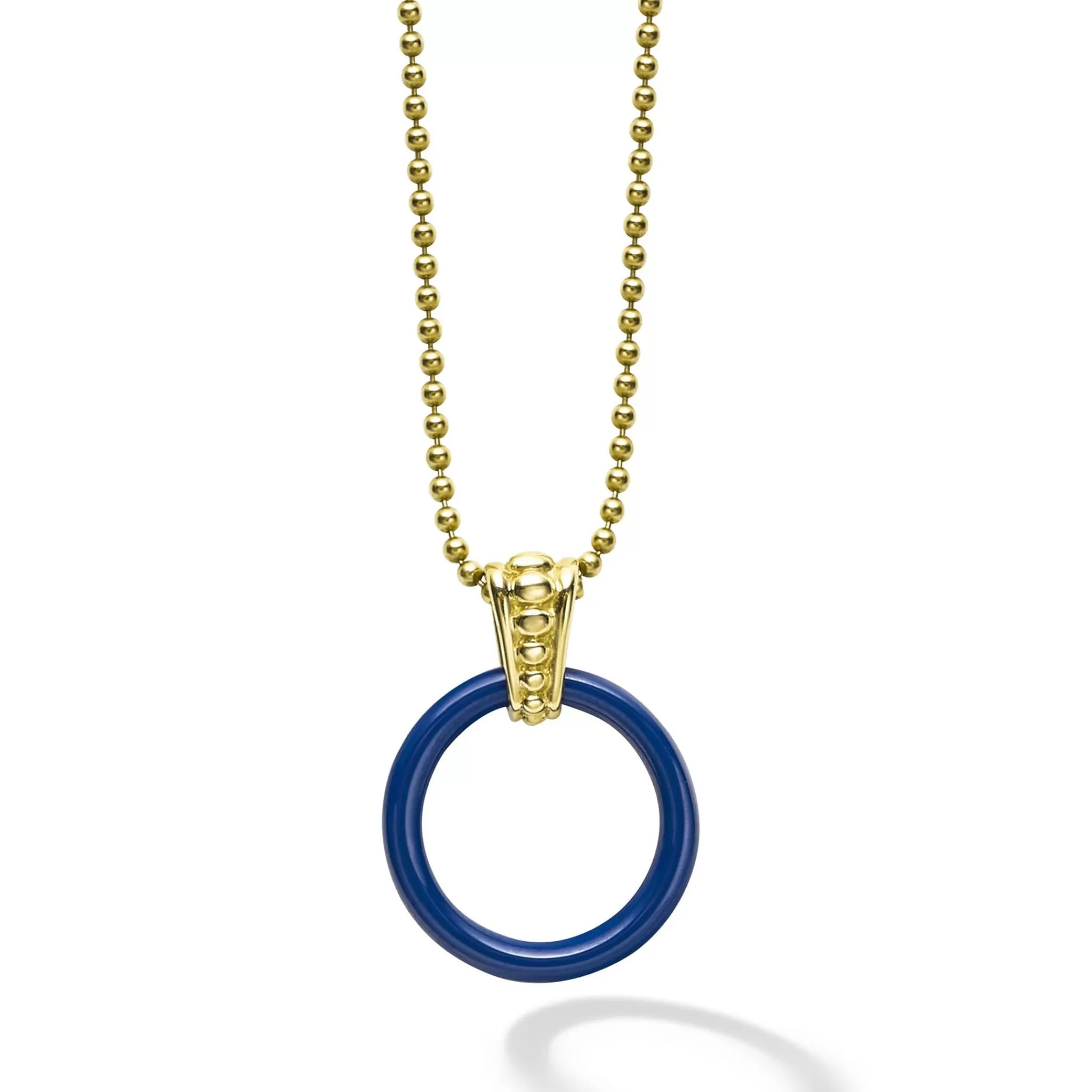 Hot LAGOS Large 18K Gold Ceramic Circle Pendant Necklace