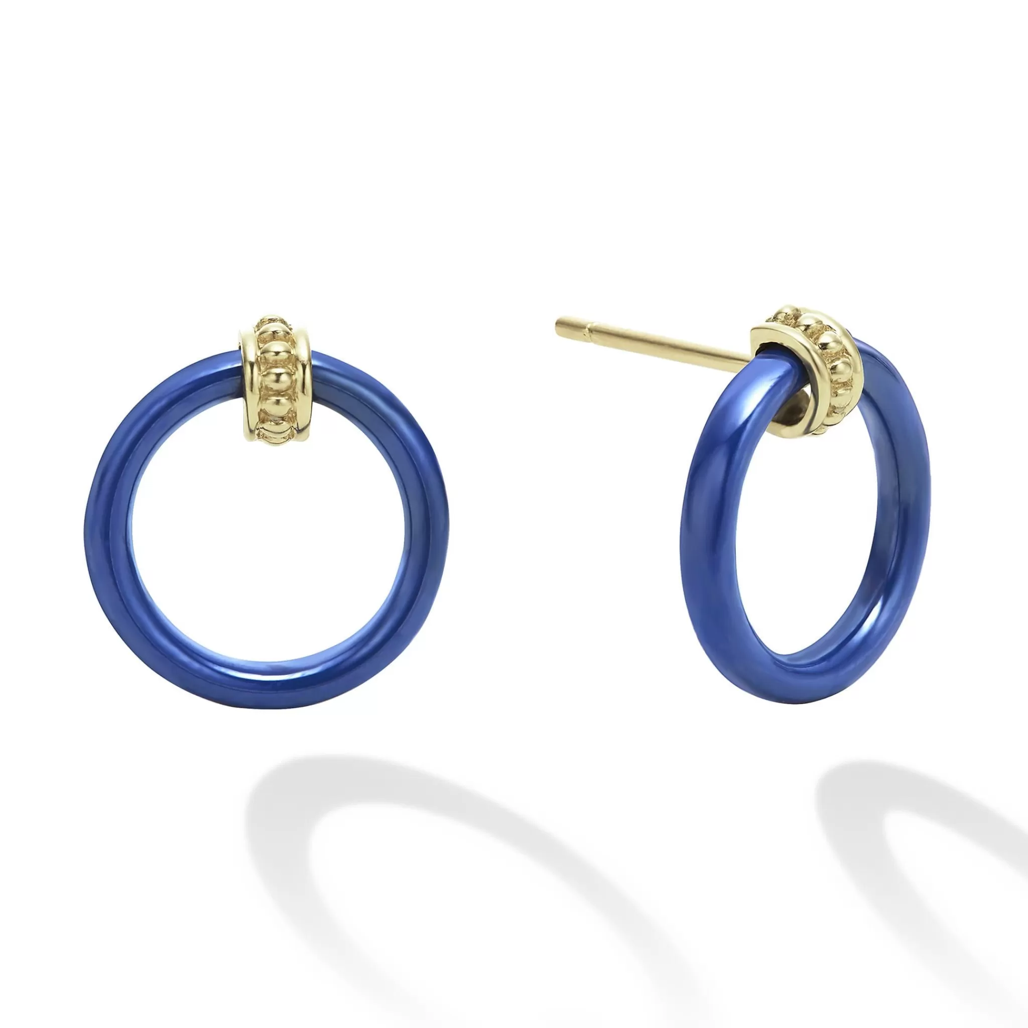 Clearance LAGOS Large 18K Gold Ceramic Circle Stud Earrings