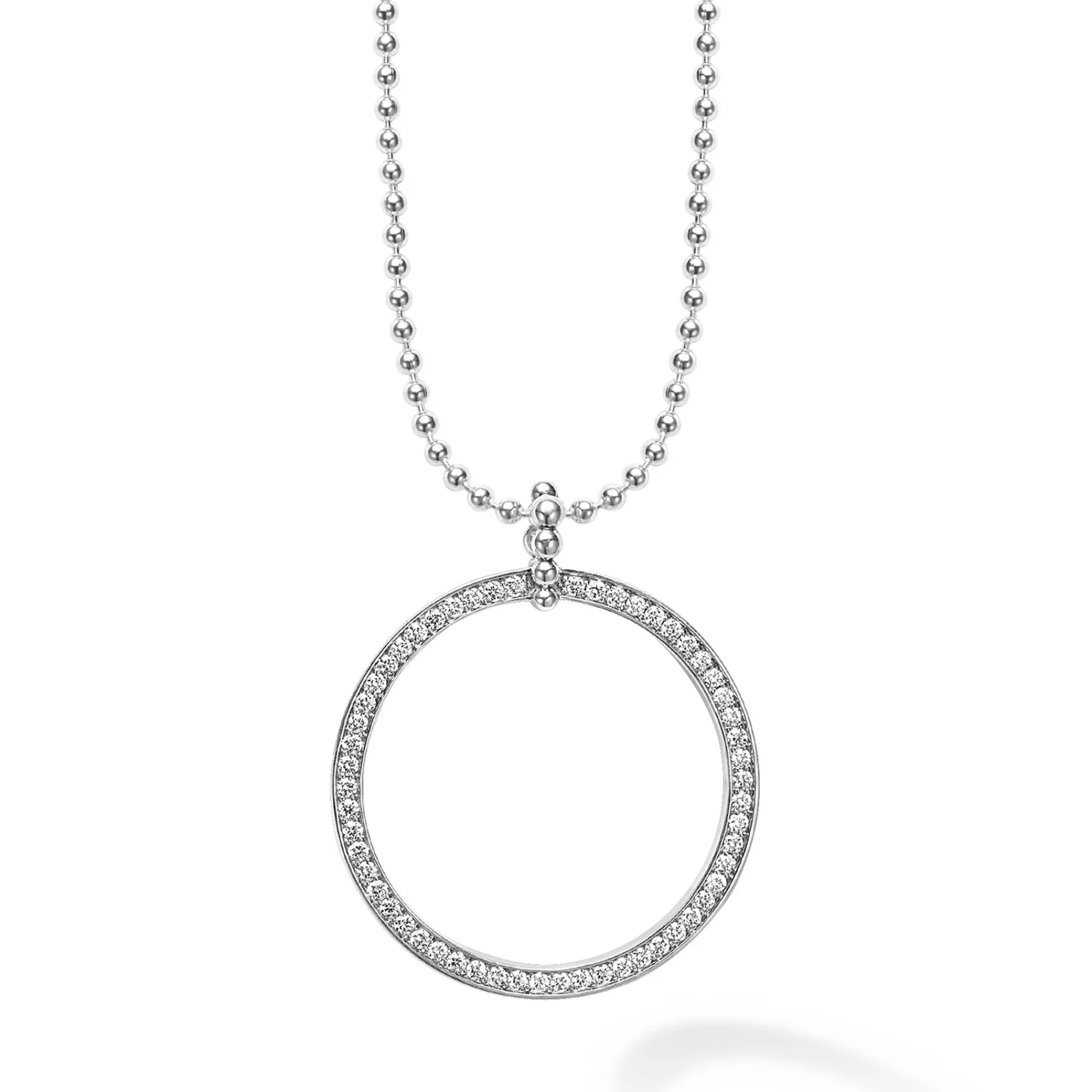 Fashion LAGOS Large Diamond Circle Pendant Necklace