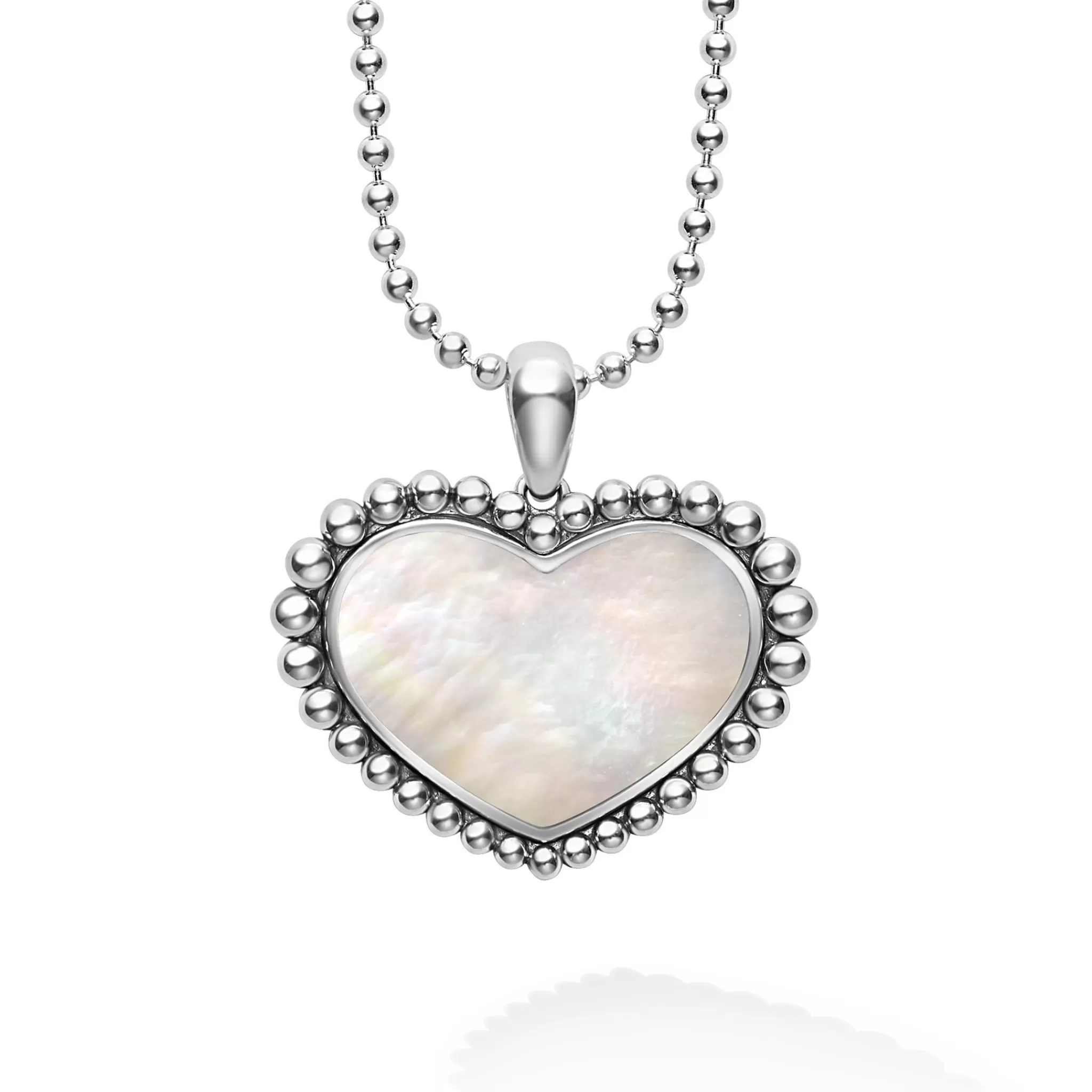 Hot LAGOS Large Mother Of Pearl Heart Pendant Necklace