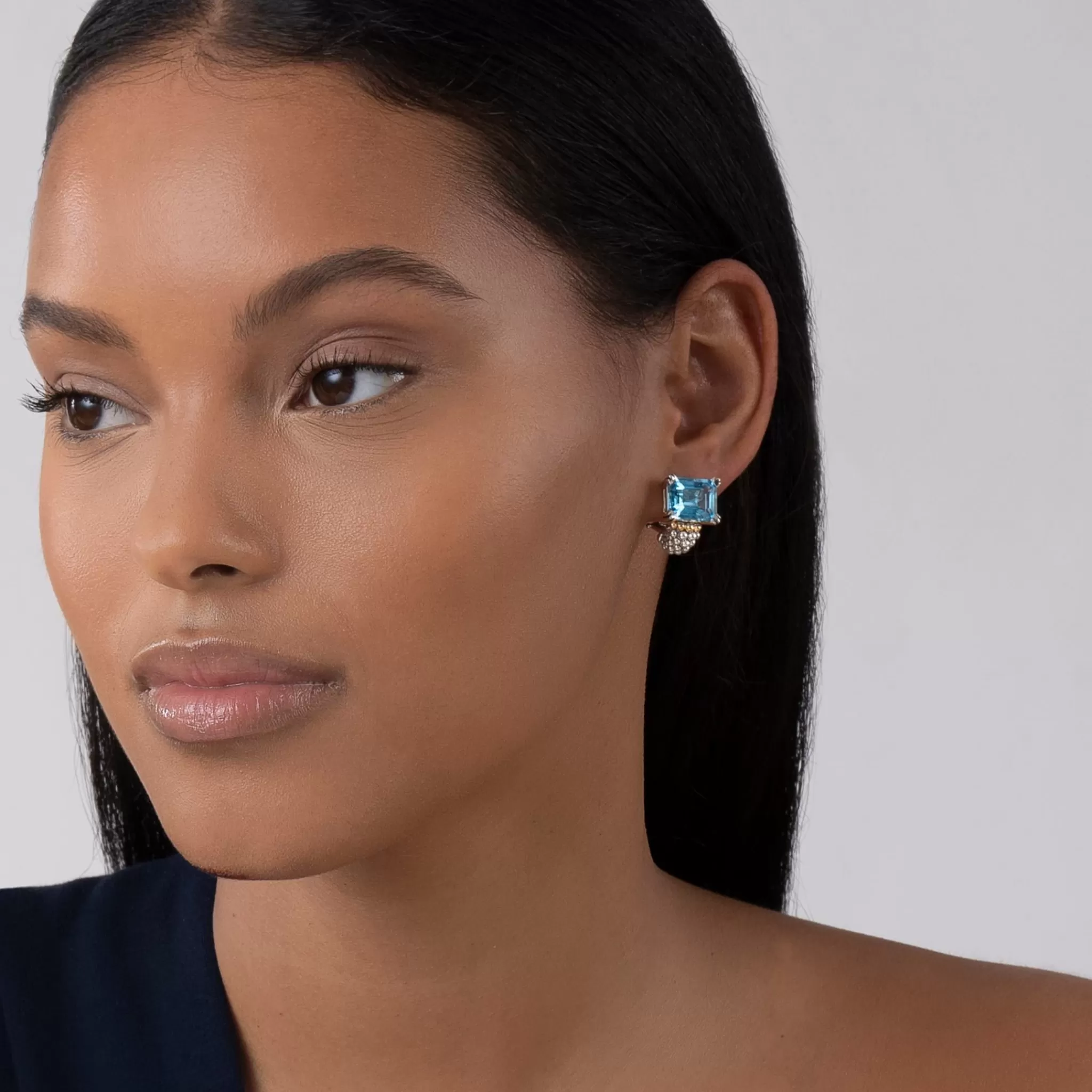 Outlet LAGOS Large Swiss Blue Topaz Huggie Earrings