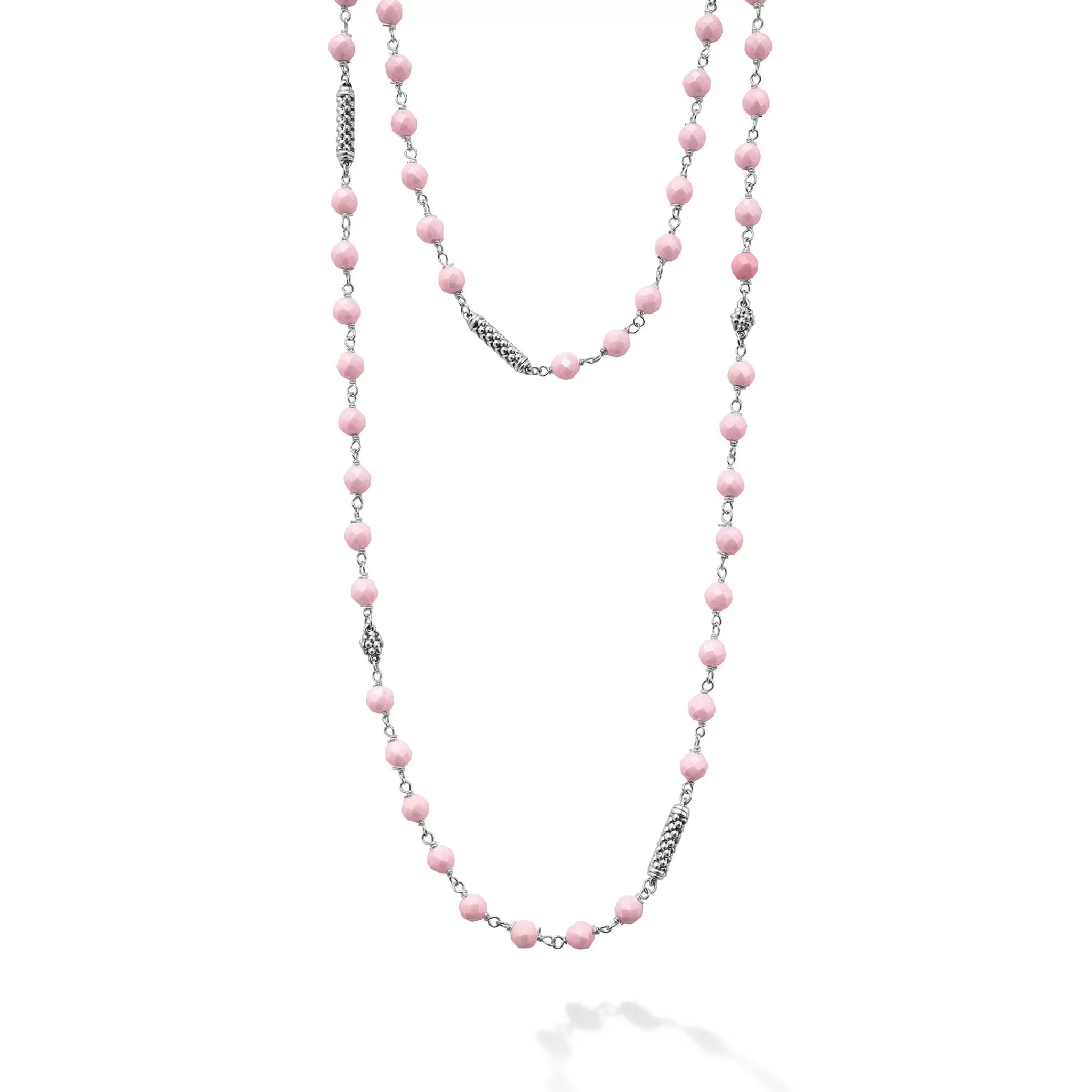 Best LAGOS Long Pink Ceramic Beaded Necklace