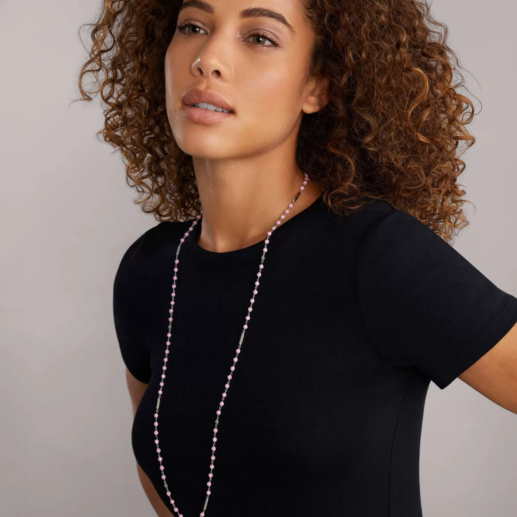 Best LAGOS Long Pink Ceramic Beaded Necklace