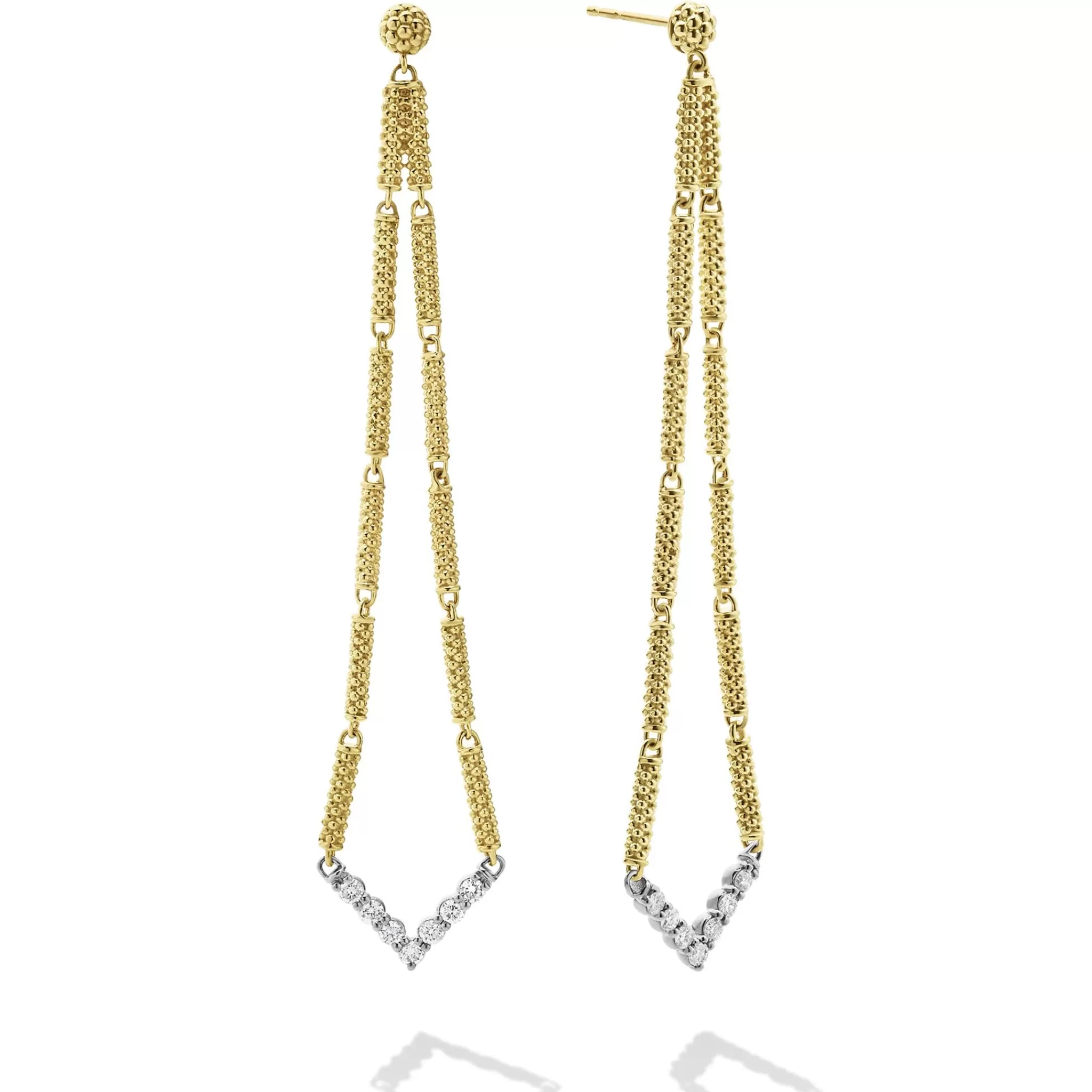 Cheap LAGOS Long Superfine Diamond Drop Earrings