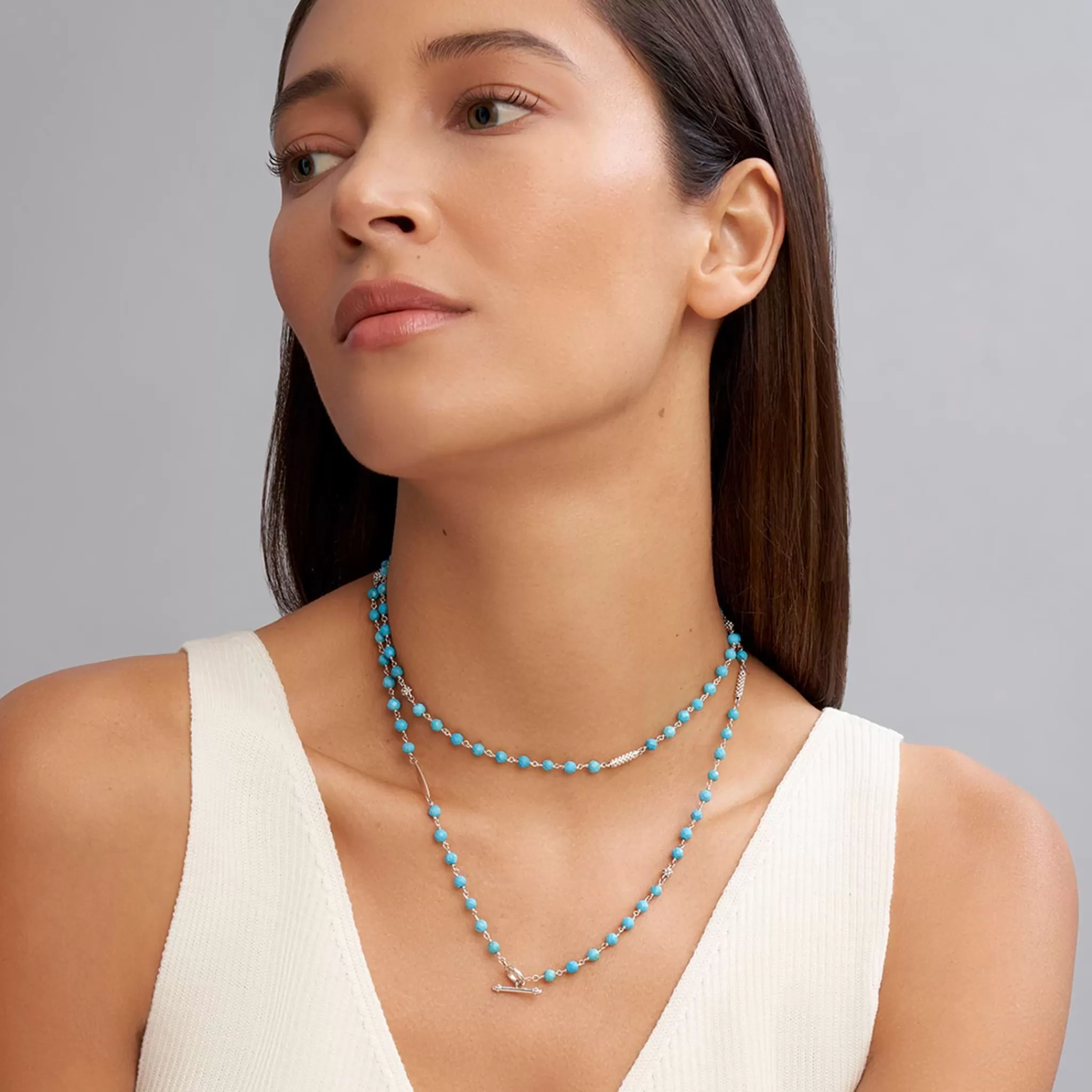 Clearance LAGOS Long Turquoise Beaded Necklace