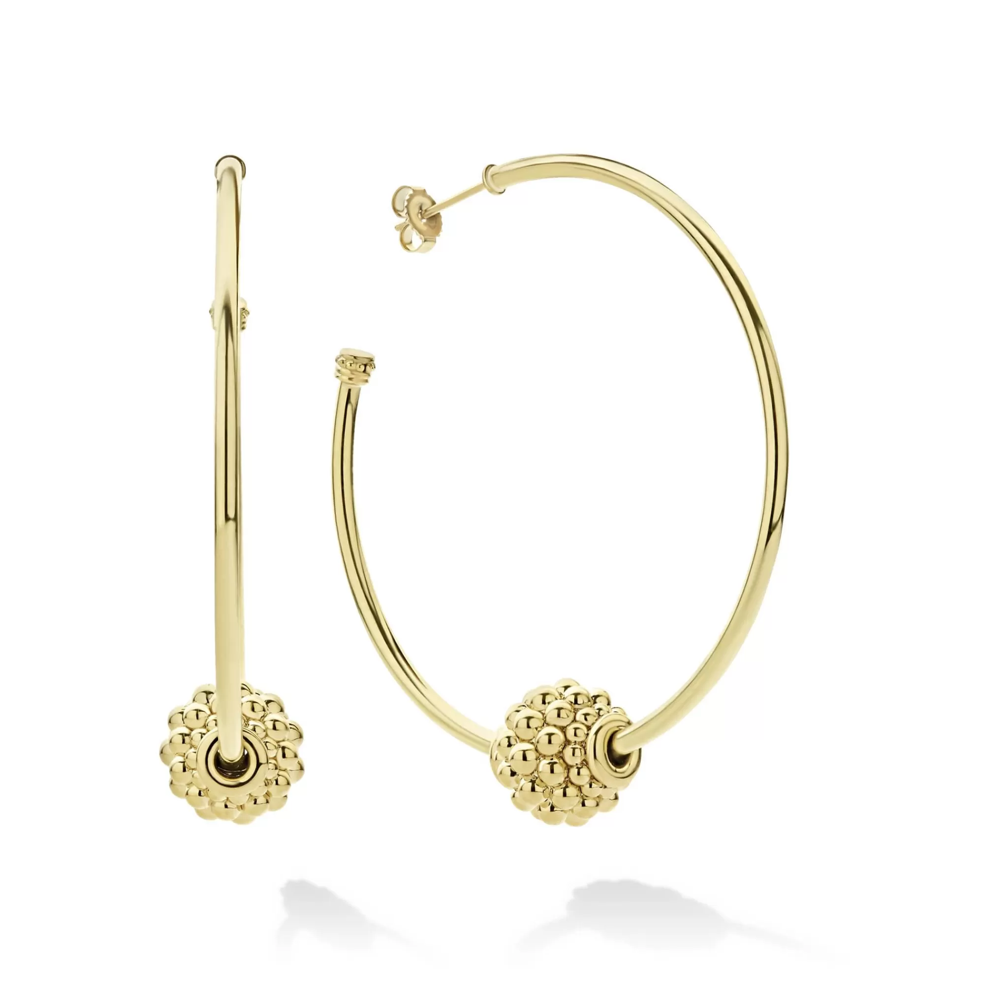 Cheap LAGOS Medium 18K Gold Caviar Ball Hoop Earrings