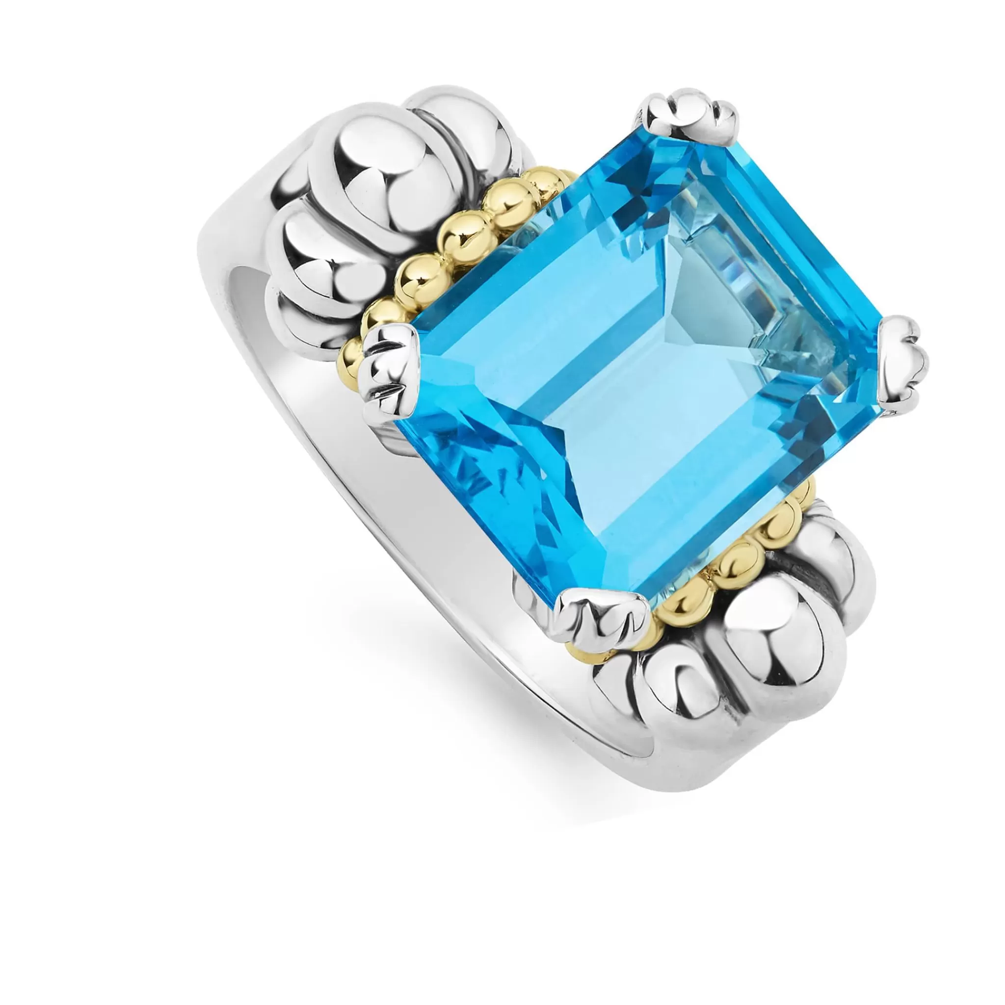 Best Sale LAGOS Medium Emerald-Cut Swiss Blue Topaz Ring