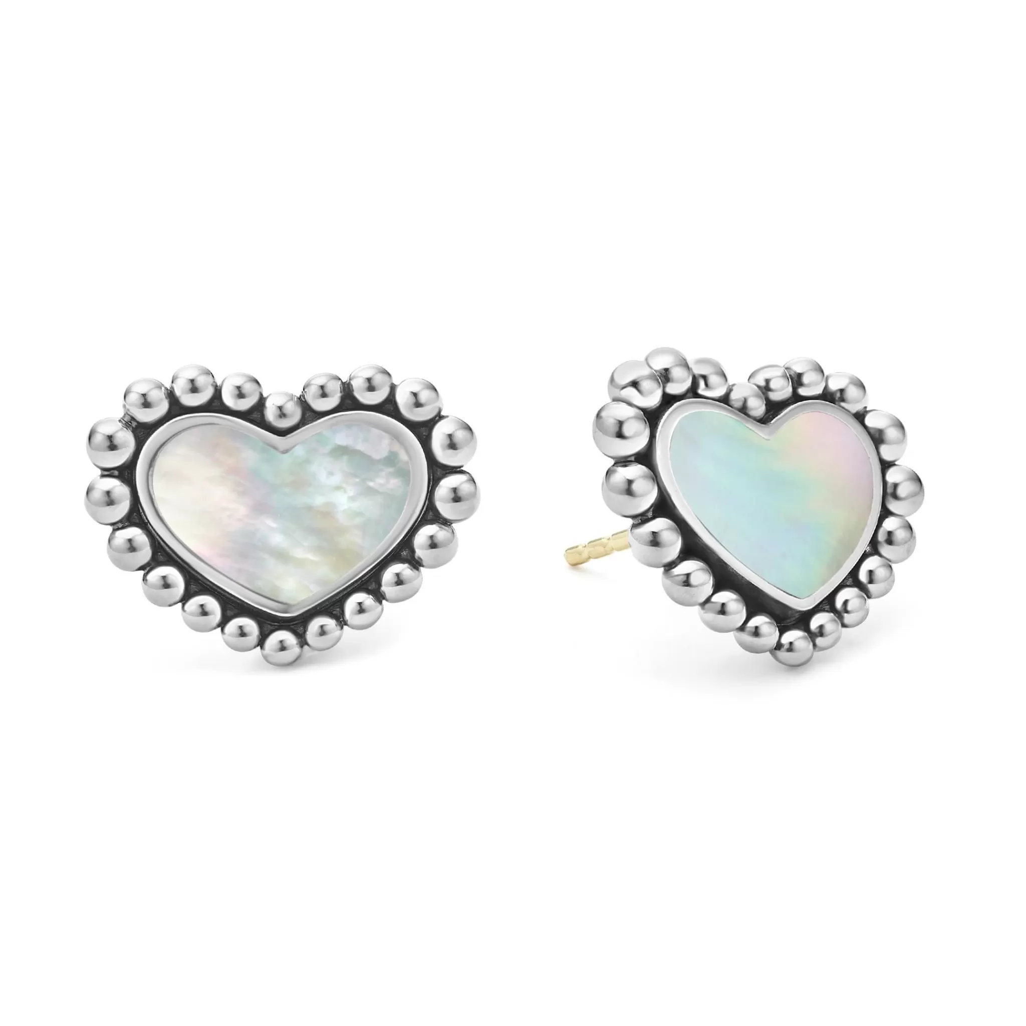 Fashion LAGOS Mother Of Pearl Heart Stud Earrings