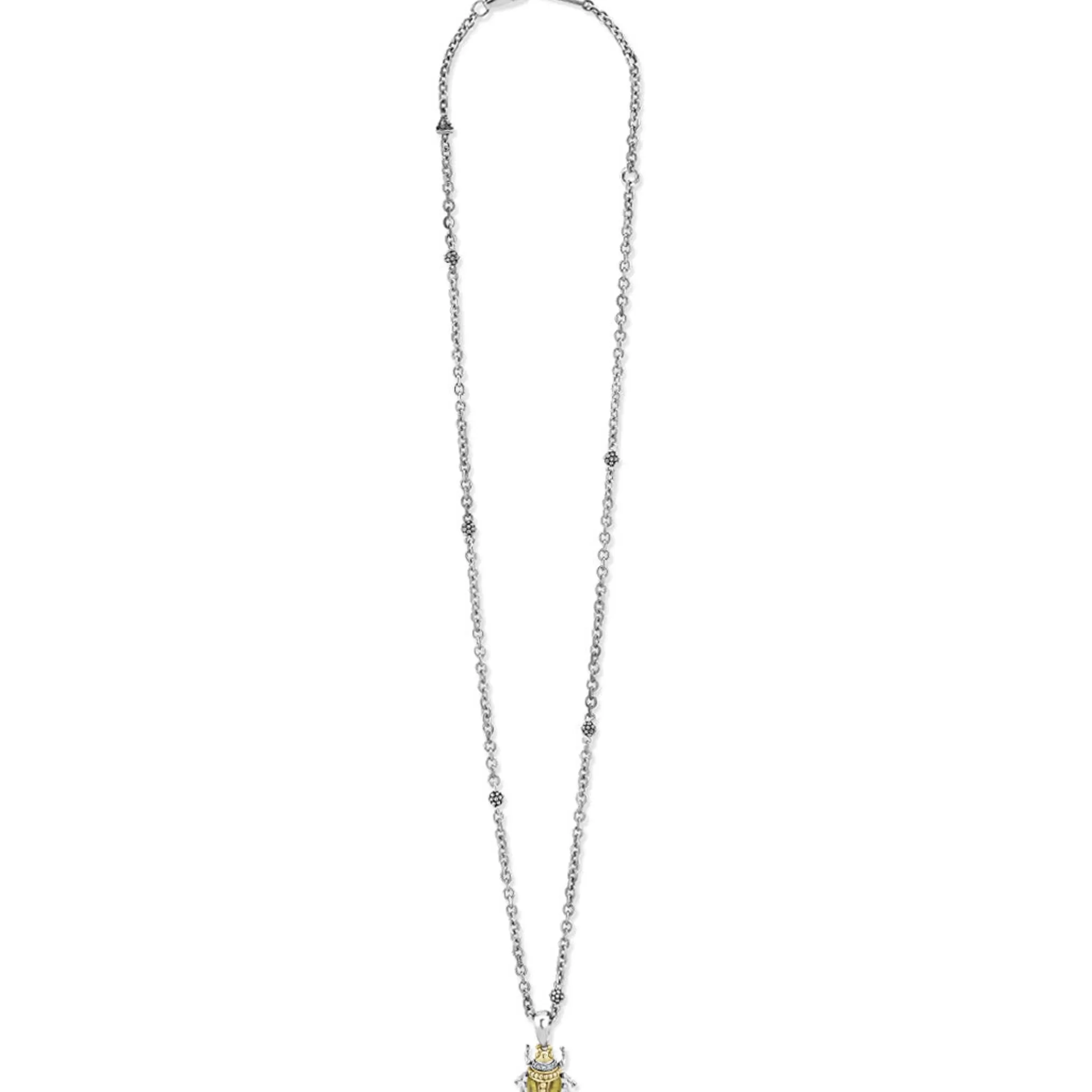 Store LAGOS Olive Quartz Diamond Beetle Pendant Necklace