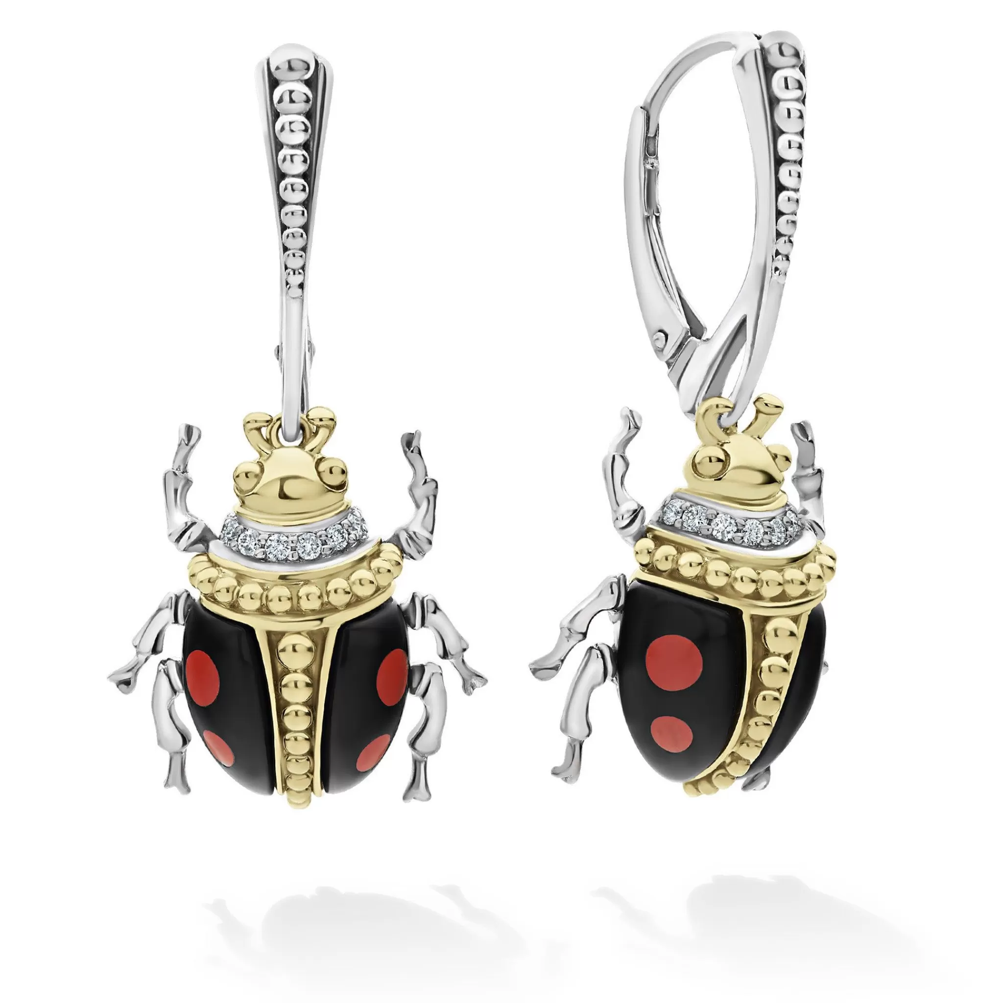 Discount LAGOS Onyx Beetle Diamond Drop Earrings