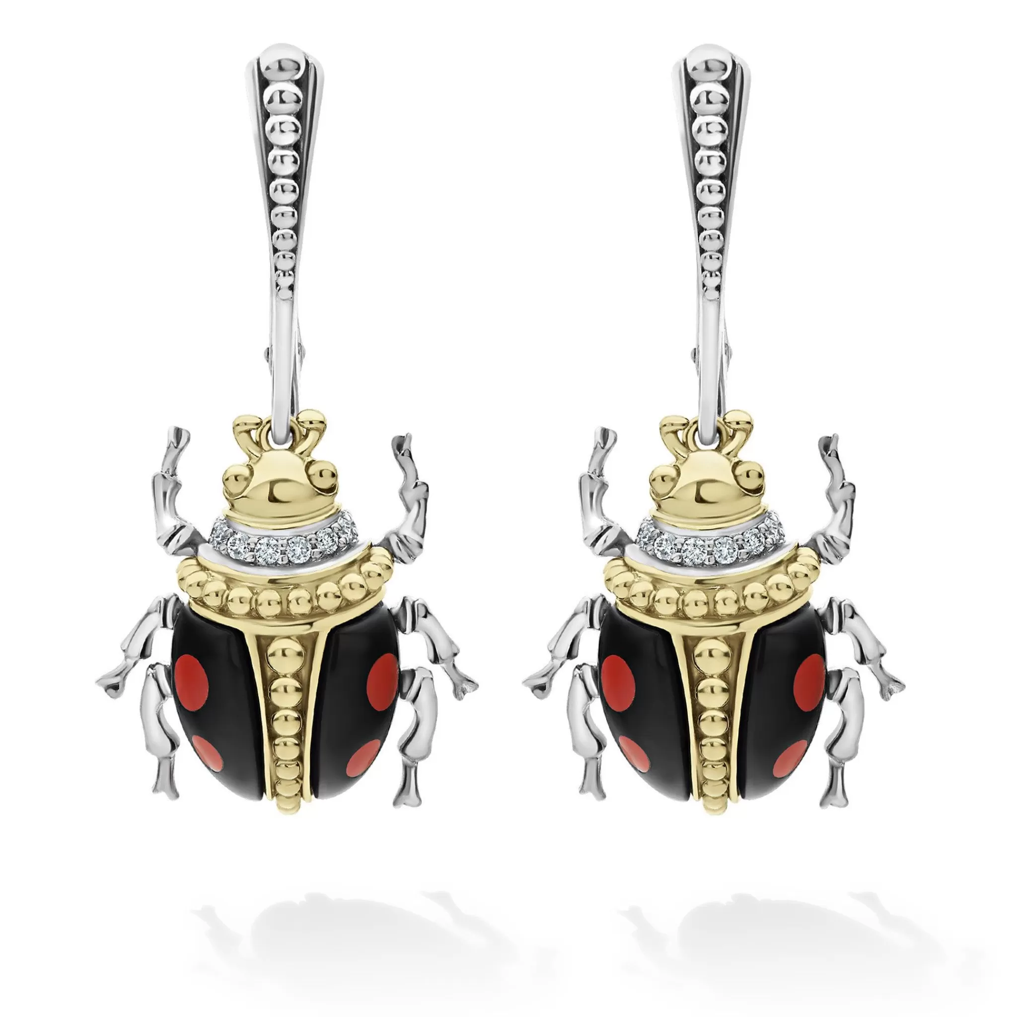 Discount LAGOS Onyx Beetle Diamond Drop Earrings