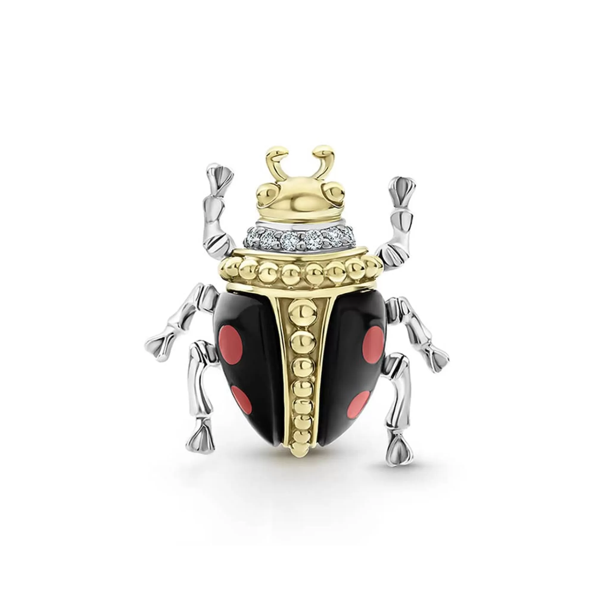 Fashion LAGOS Onyx Beetle Diamond Pin