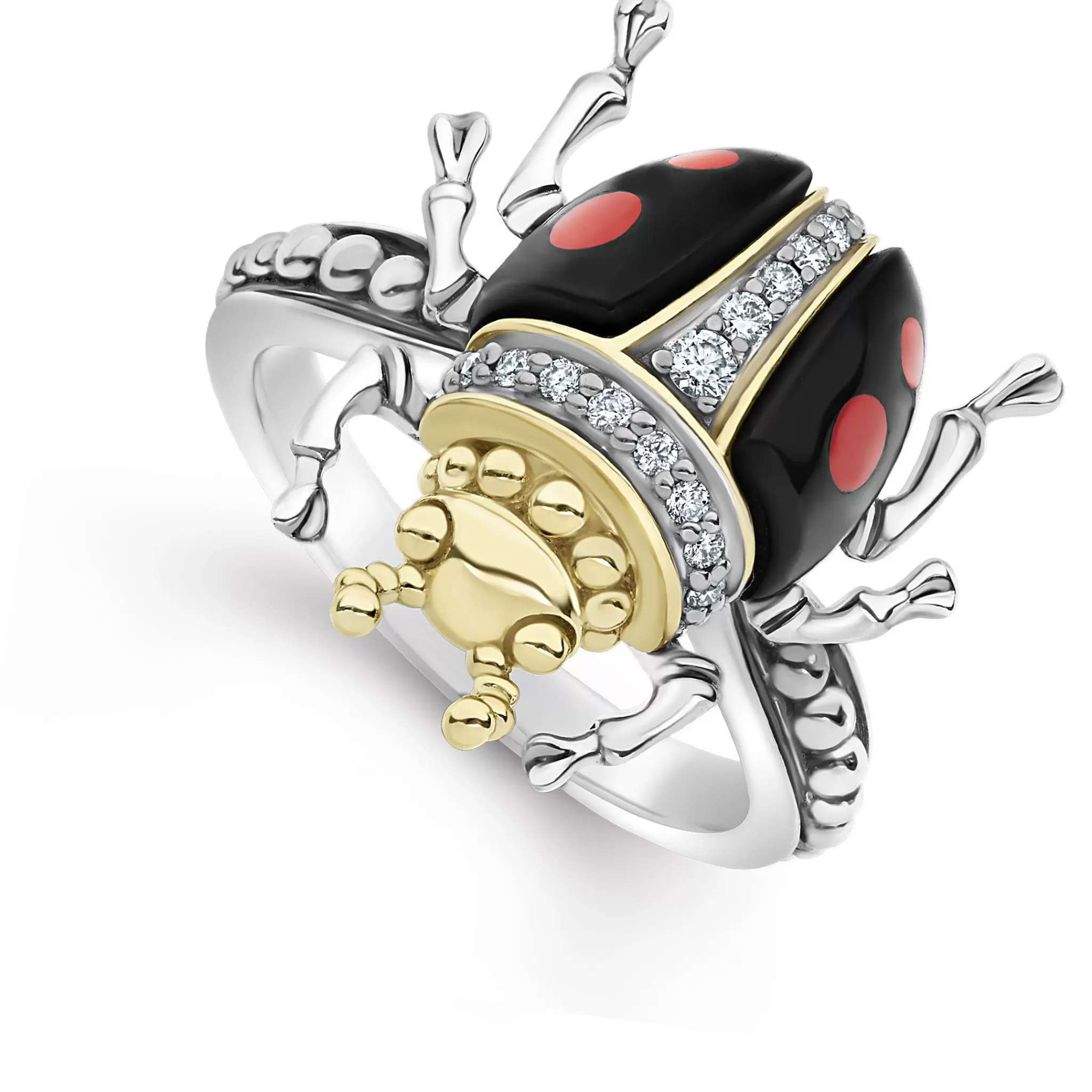 New LAGOS Onyx Beetle Diamond Ring