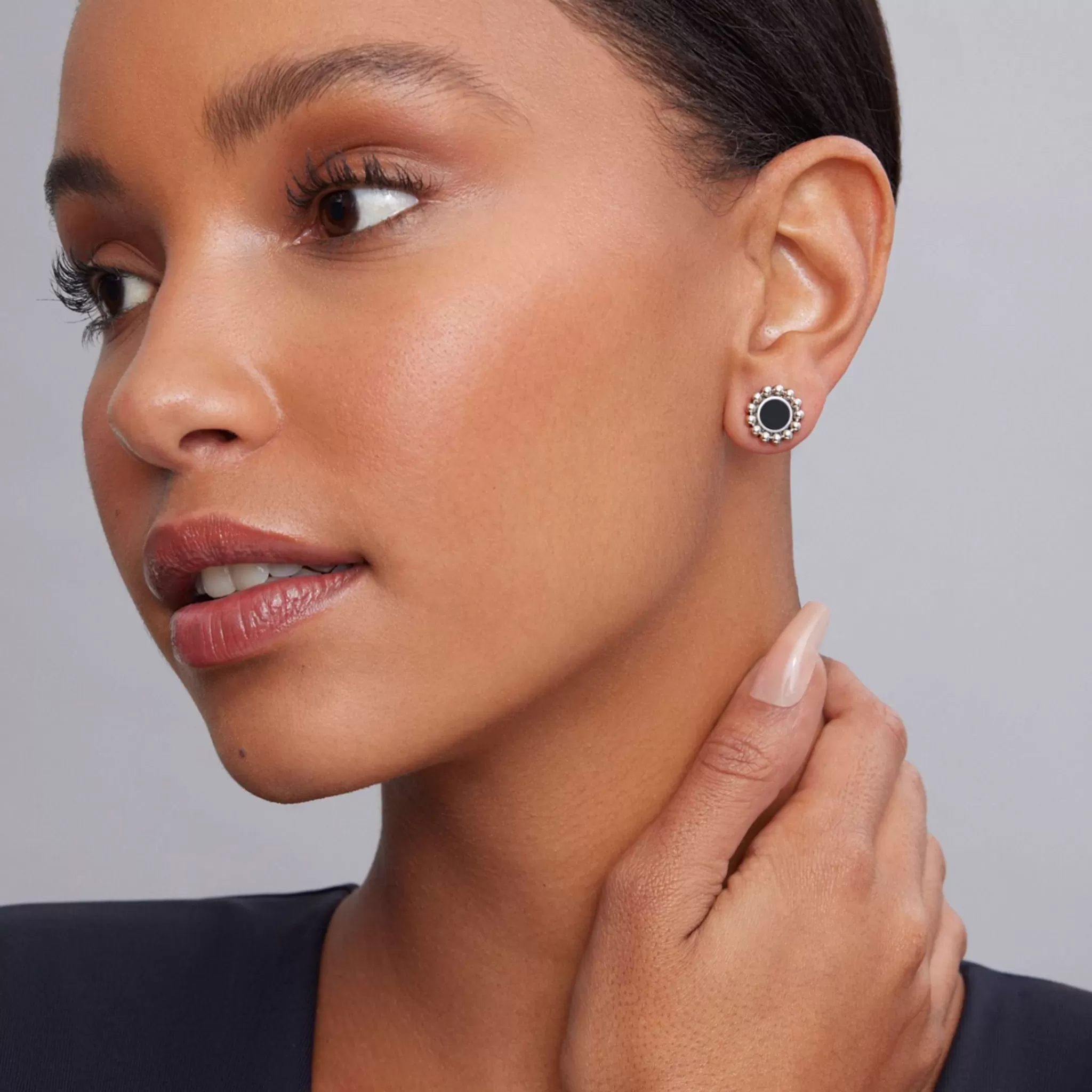 Outlet LAGOS Onyx Circle Stud Earrings