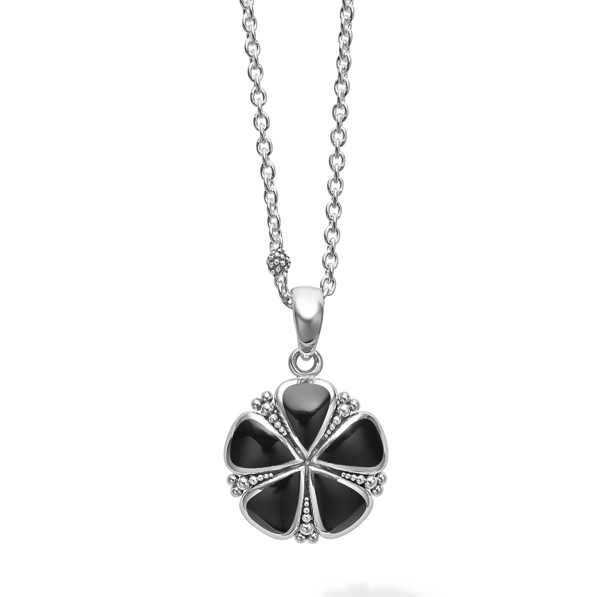 Cheap LAGOS Onyx Flower Pendant Necklace