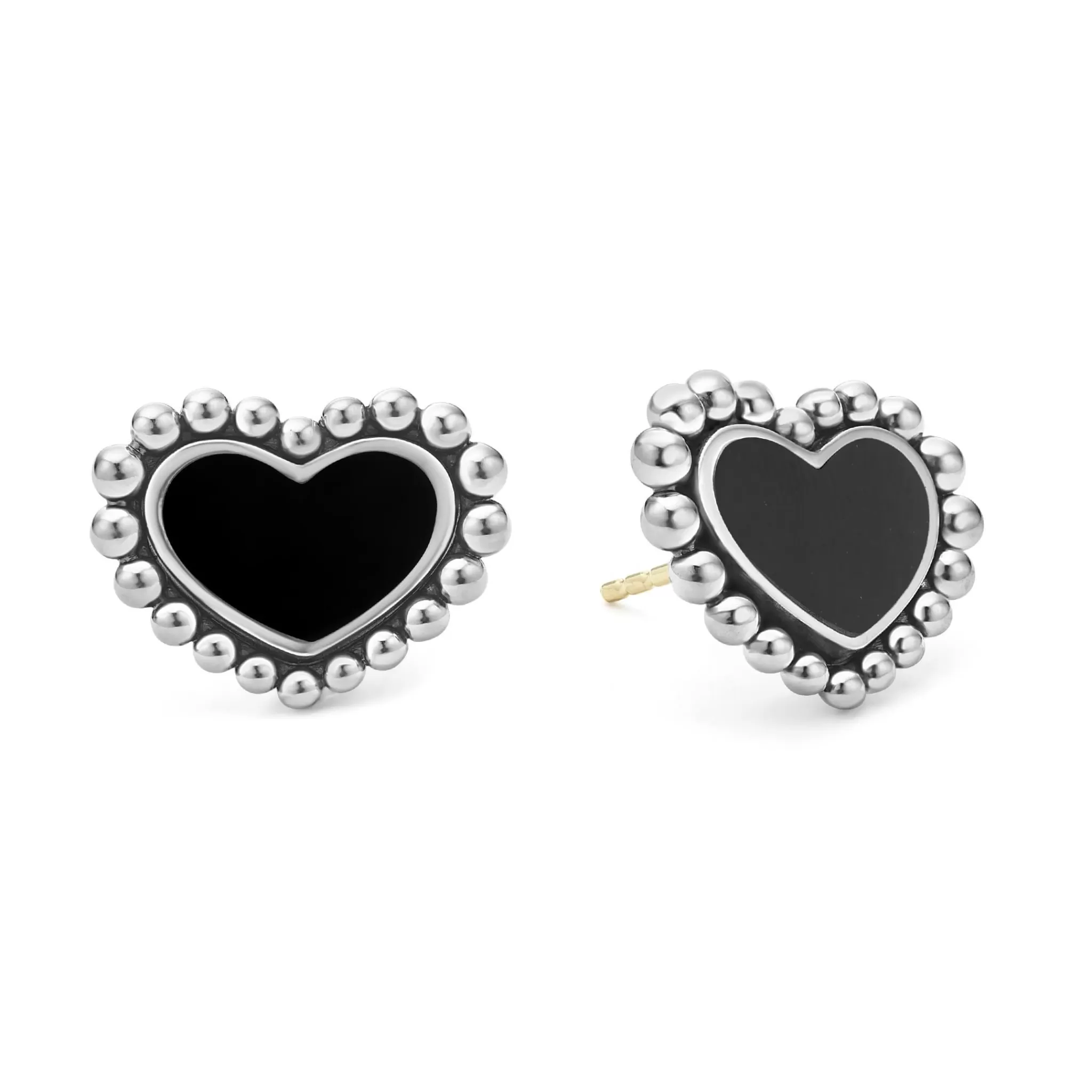 Shop LAGOS Onyx Heart Stud Earrings