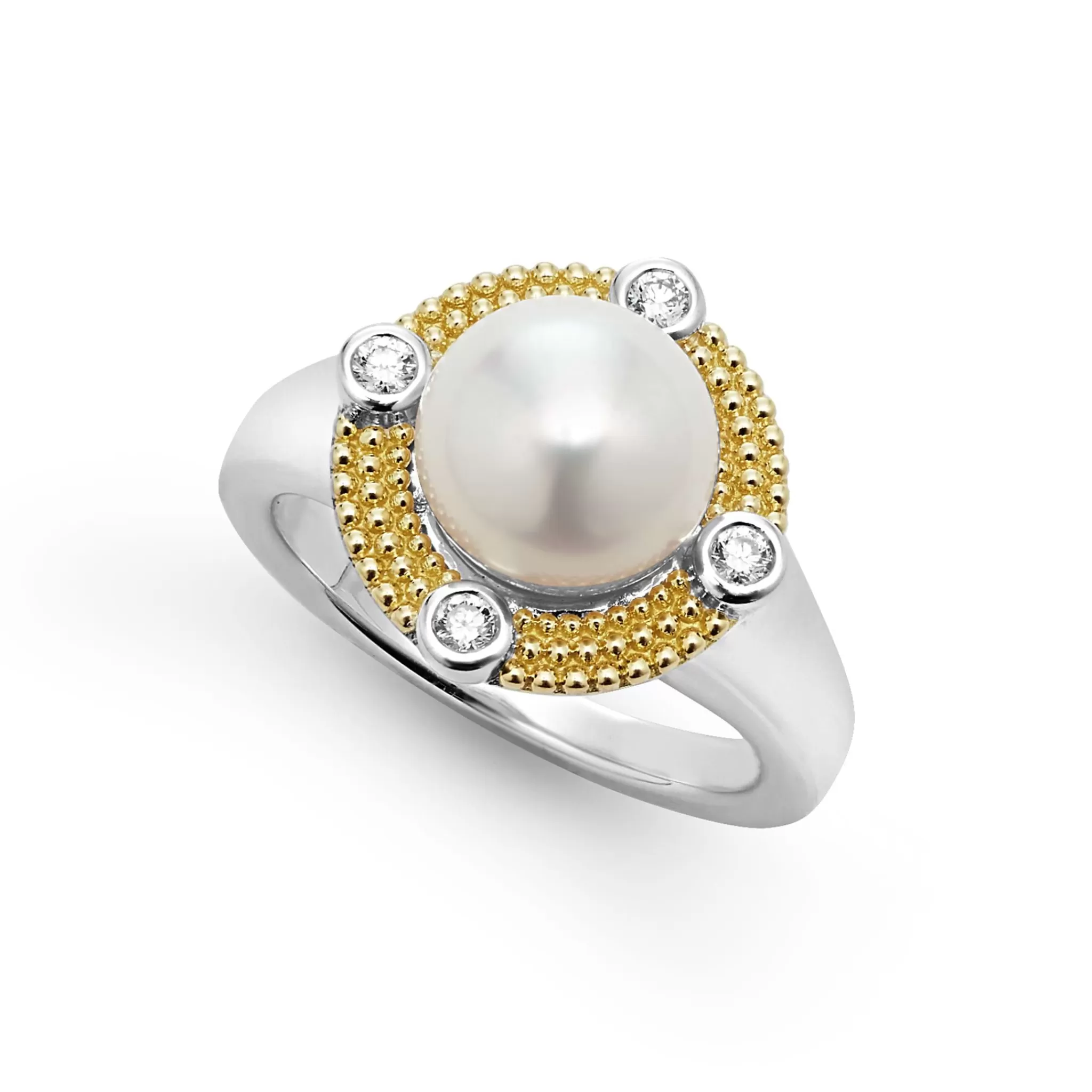 New LAGOS Pearl Diamond Ring