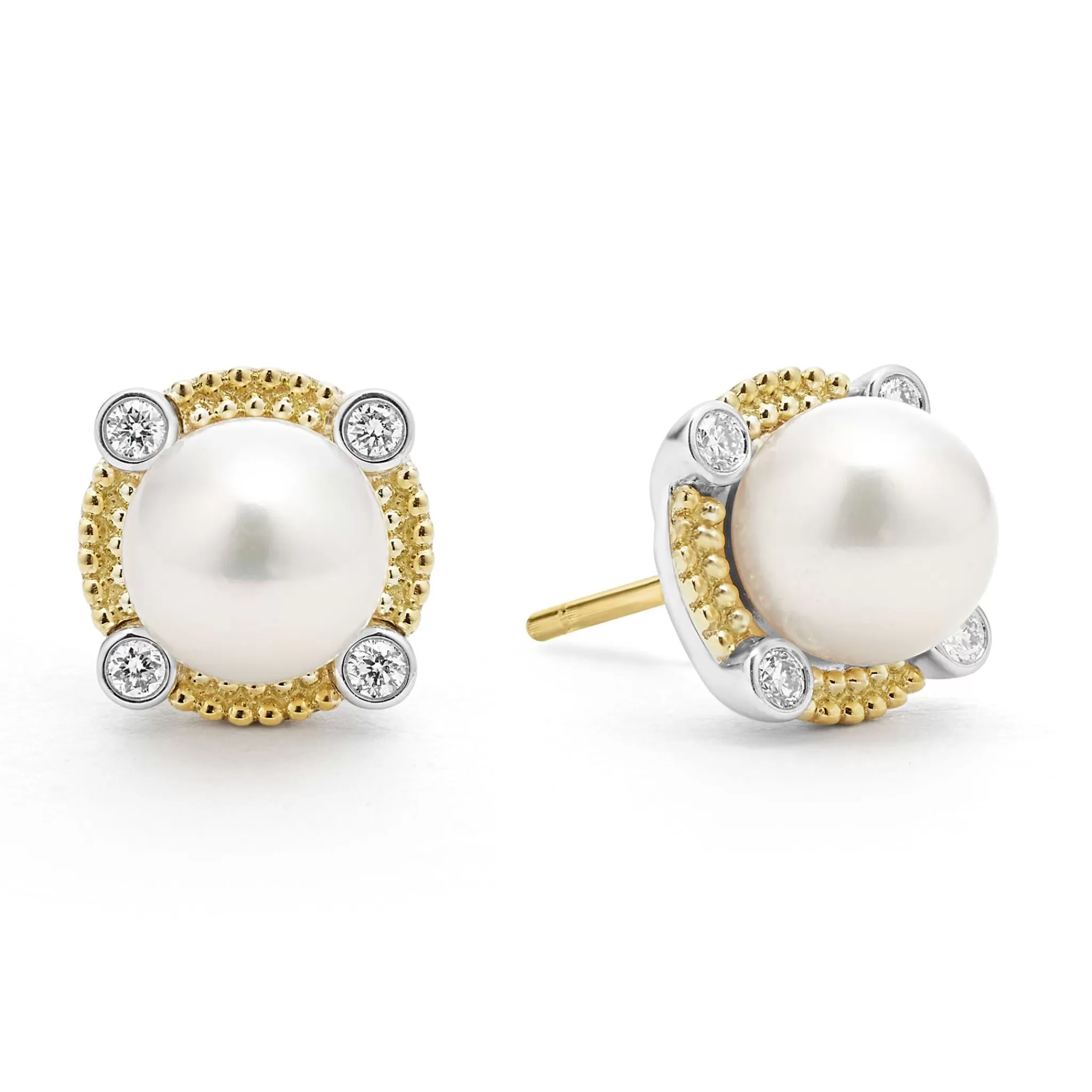 Best LAGOS Pearl Diamond Stud Earrings