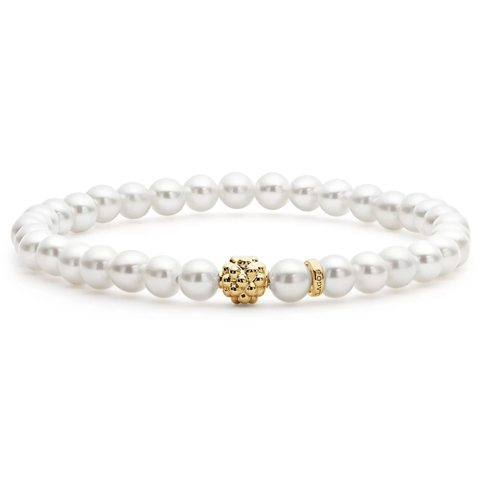 Cheap LAGOS Pearl Gold Station Bead Bracelet