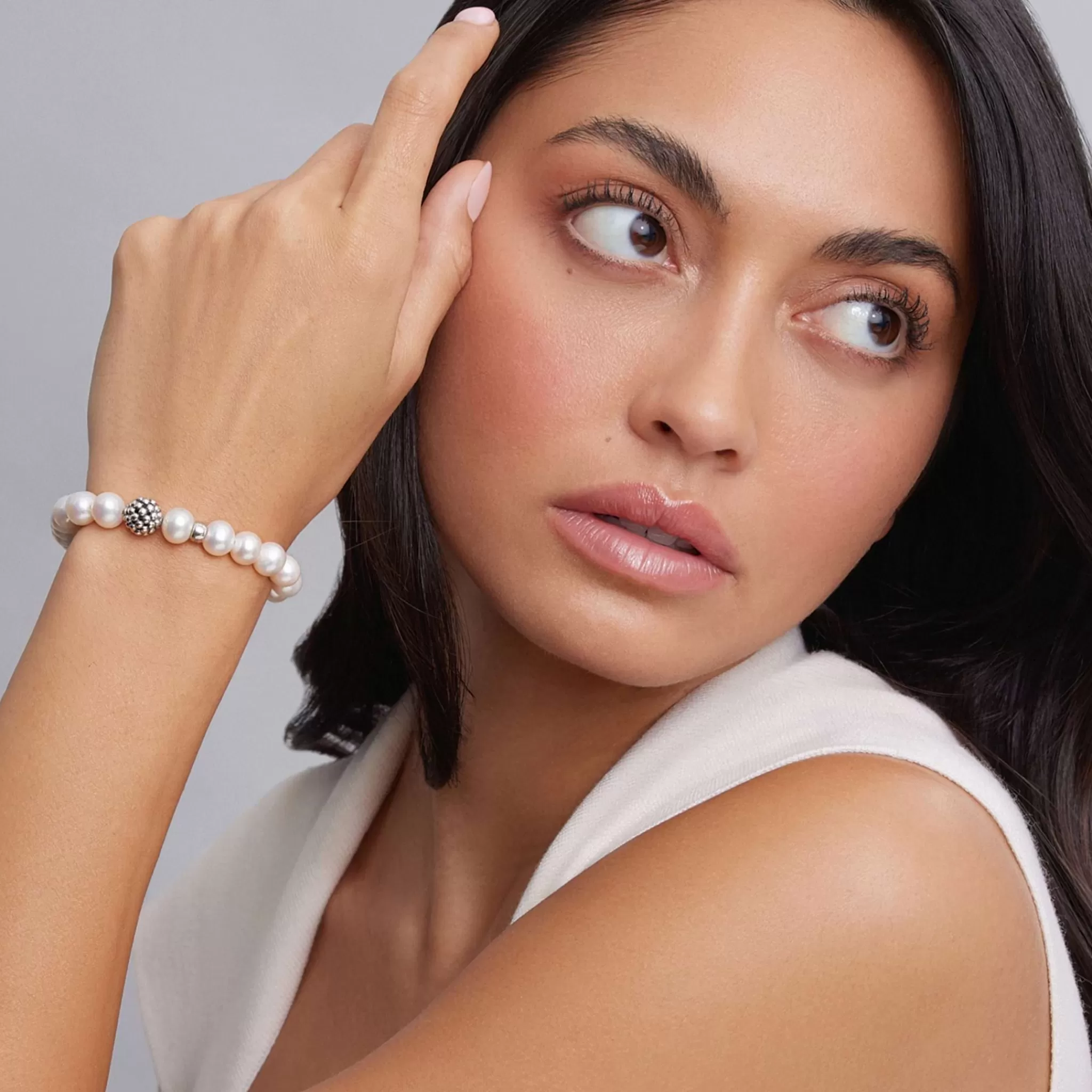 Best LAGOS Pearl Silver Station Bead Bracelet