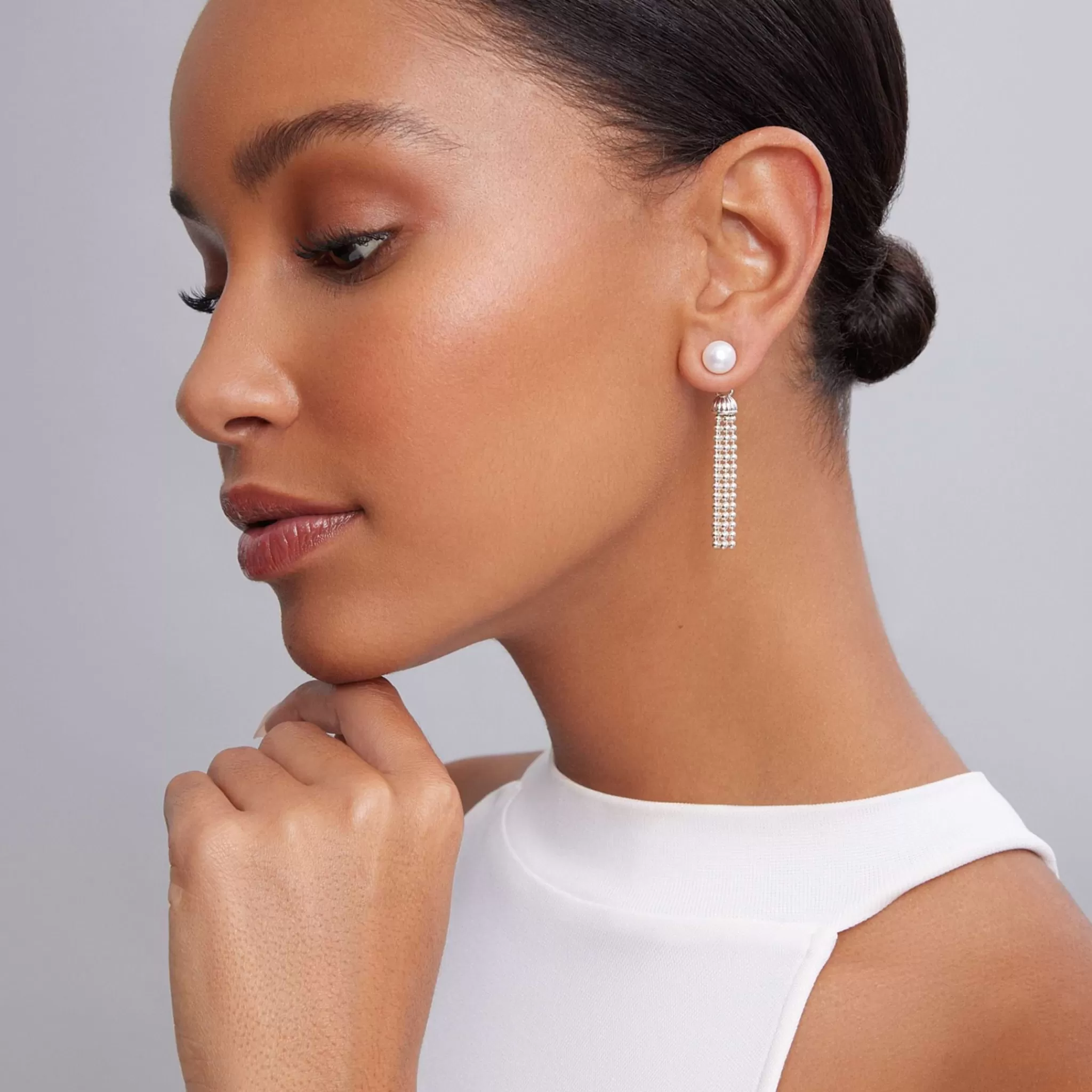 Fashion LAGOS Pearl Tassel Drop Earrings