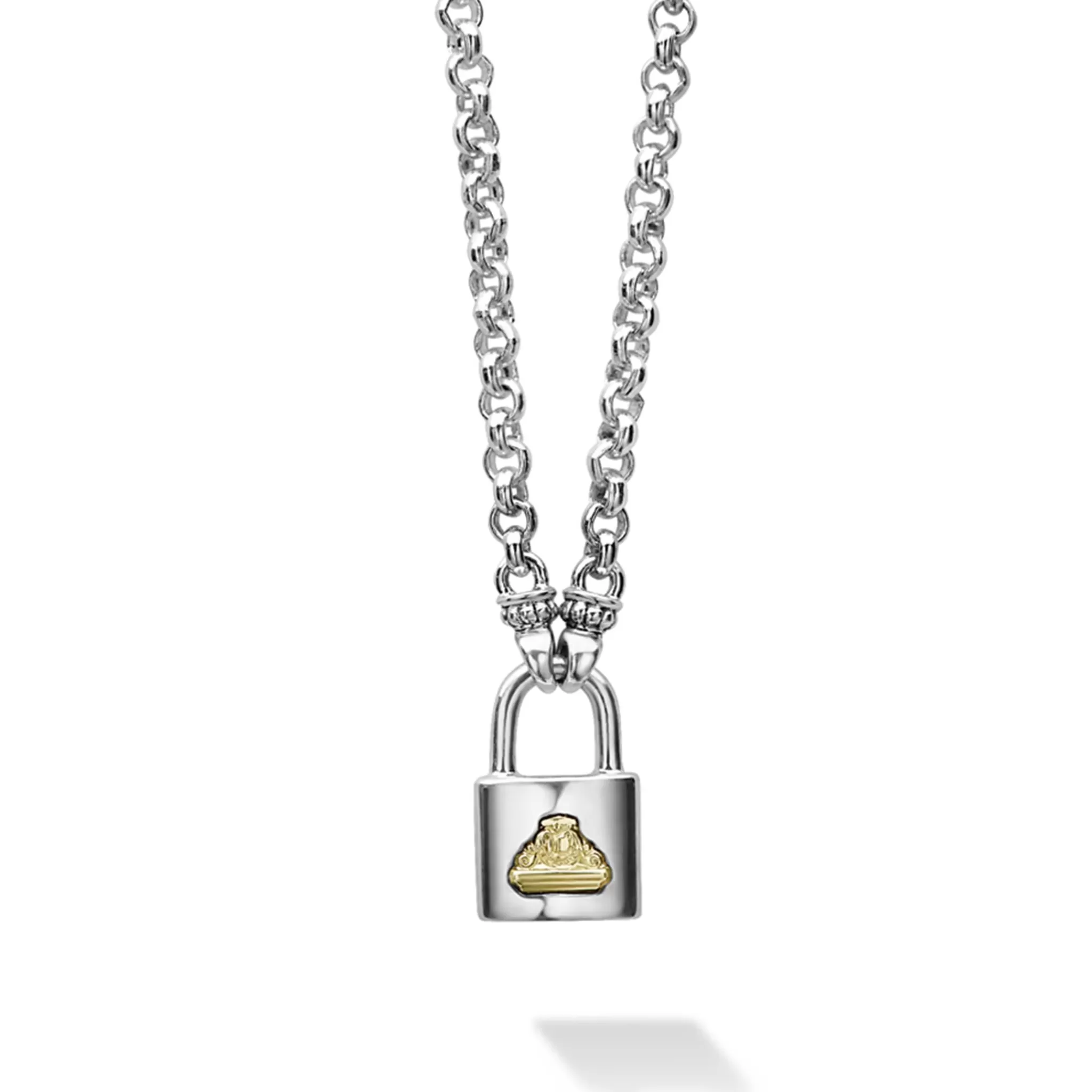 Cheap LAGOS Petite Two-Tone Lock Necklace