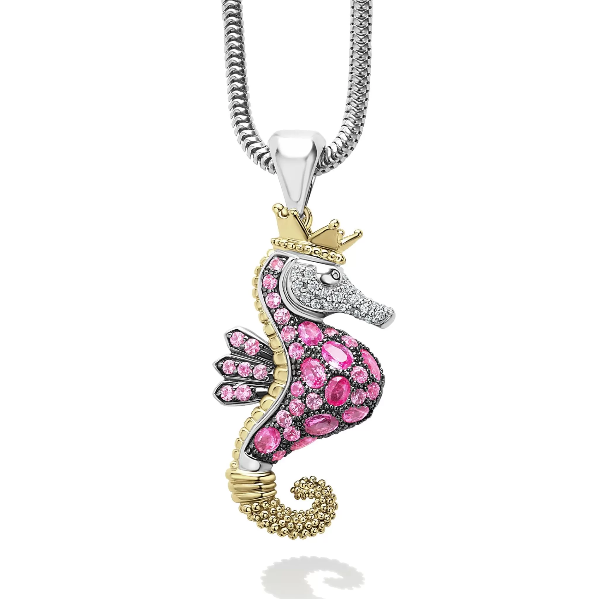 Flash Sale LAGOS Pink Sapphire And Diamond Seahorse Pendant Necklace